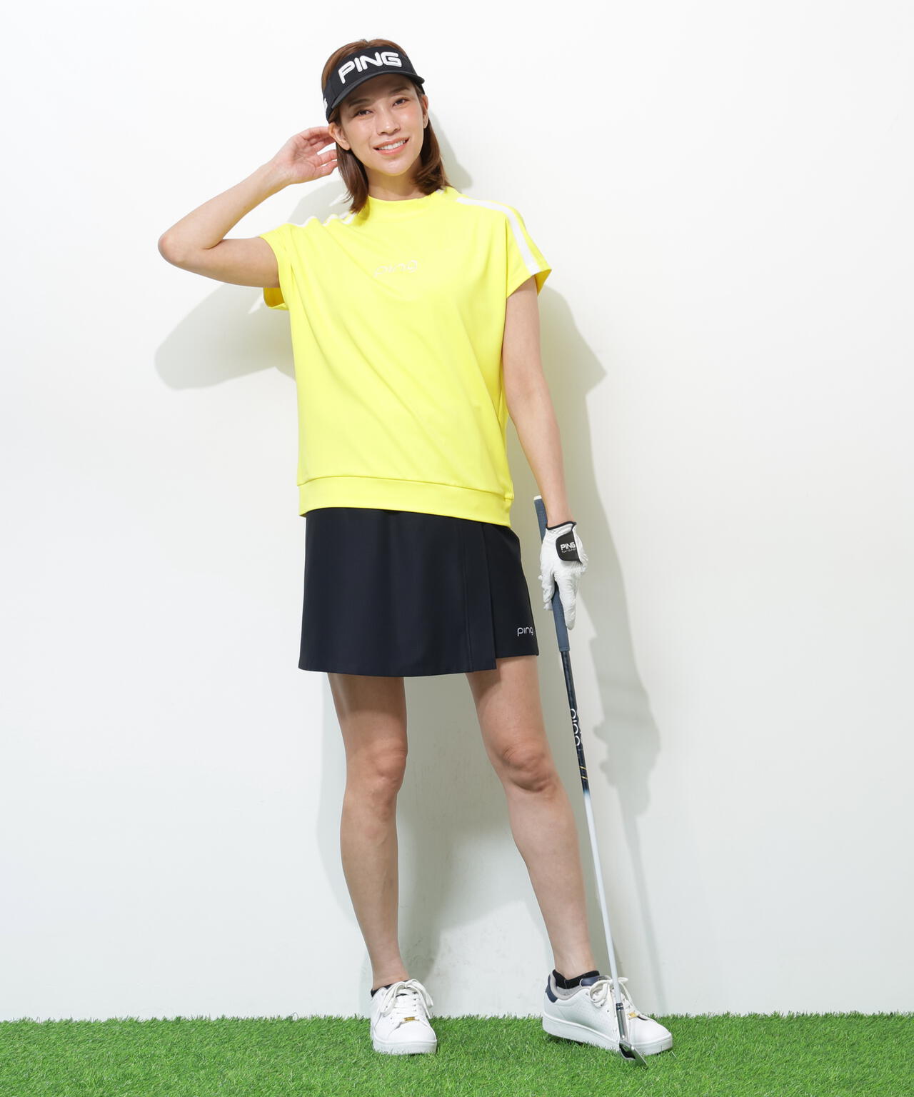 【PING APPAREL】【UVカット・透け防止・ストレッチ】ドビーショートパンツ <GOLD> (LADIES)