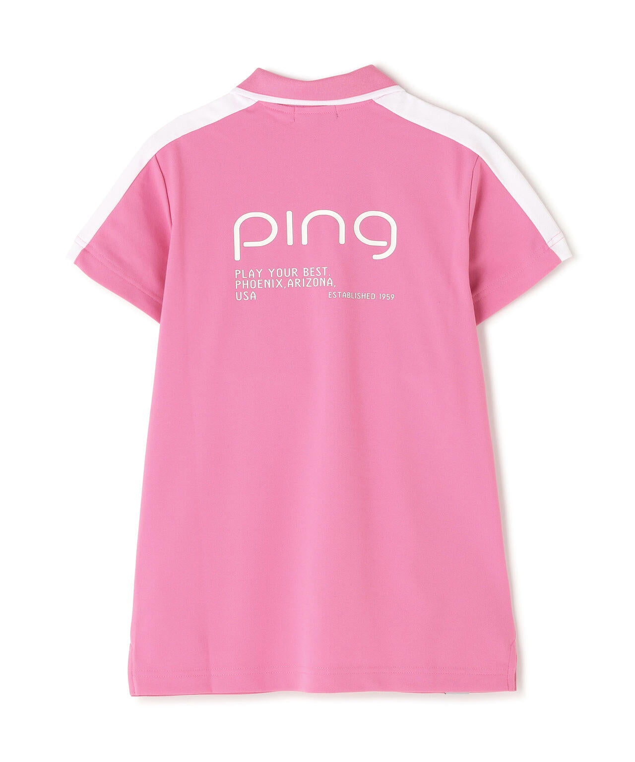 【PING APPAREL】切替ロゴテープカノコ半袖ハーフジップポロシャツ <PERFORMANCE> (LADIES)