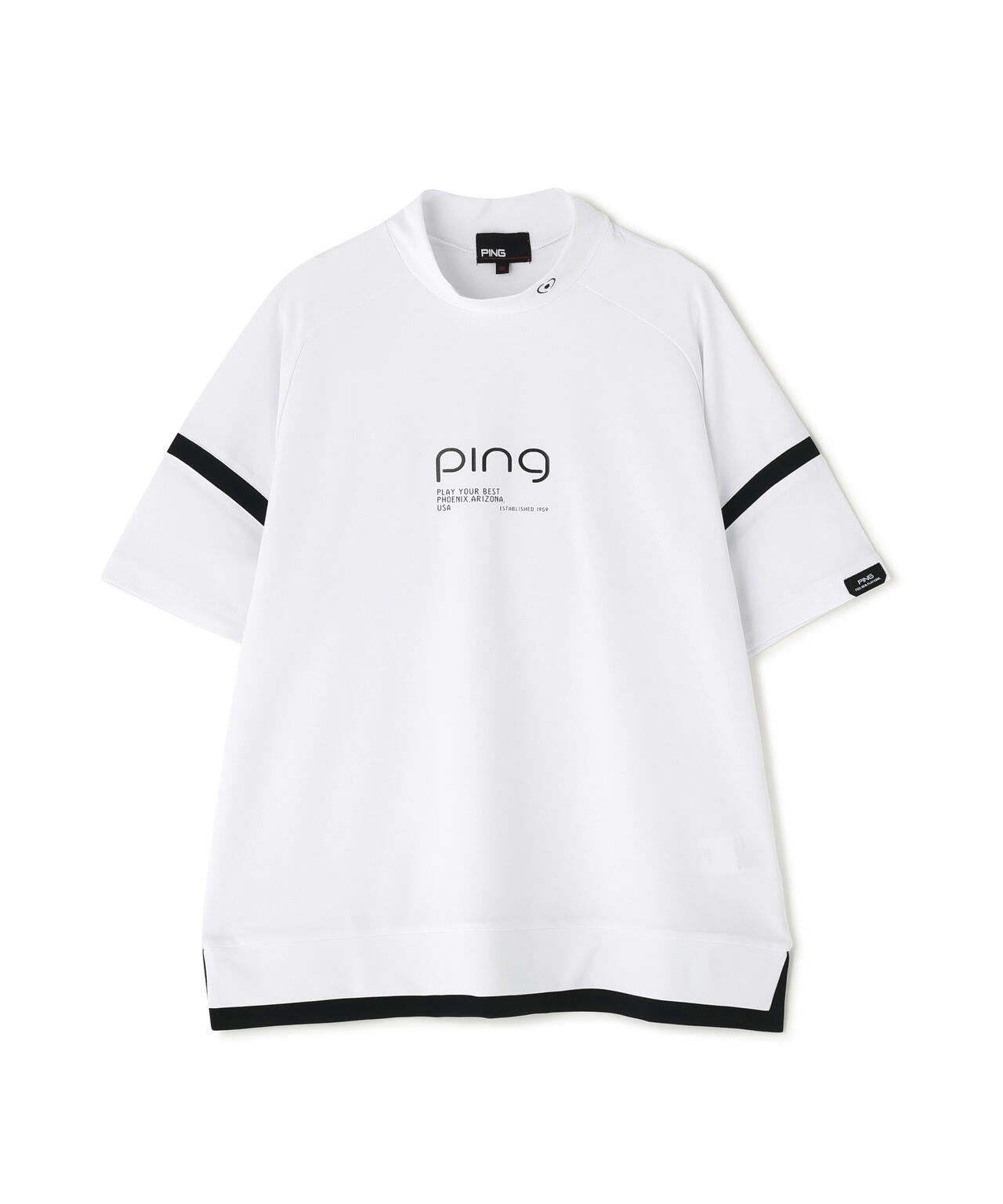 【PING APPAREL】レイブロックエコ配色切替半袖ハイネックシャツ <PERFORMANCE> (LADIES)