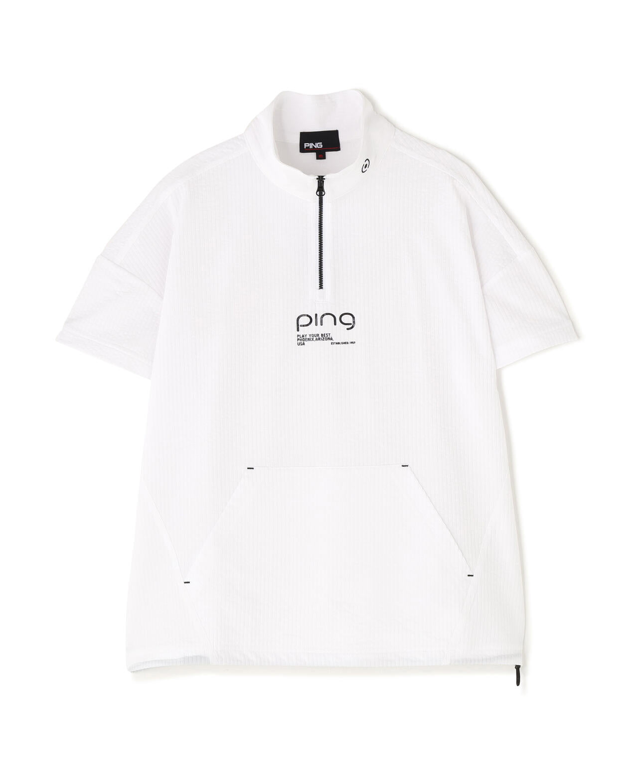 【PING APPAREL】PEサッカー半袖ハーフジップシャツ <PERFORMANCE> (LADIES)