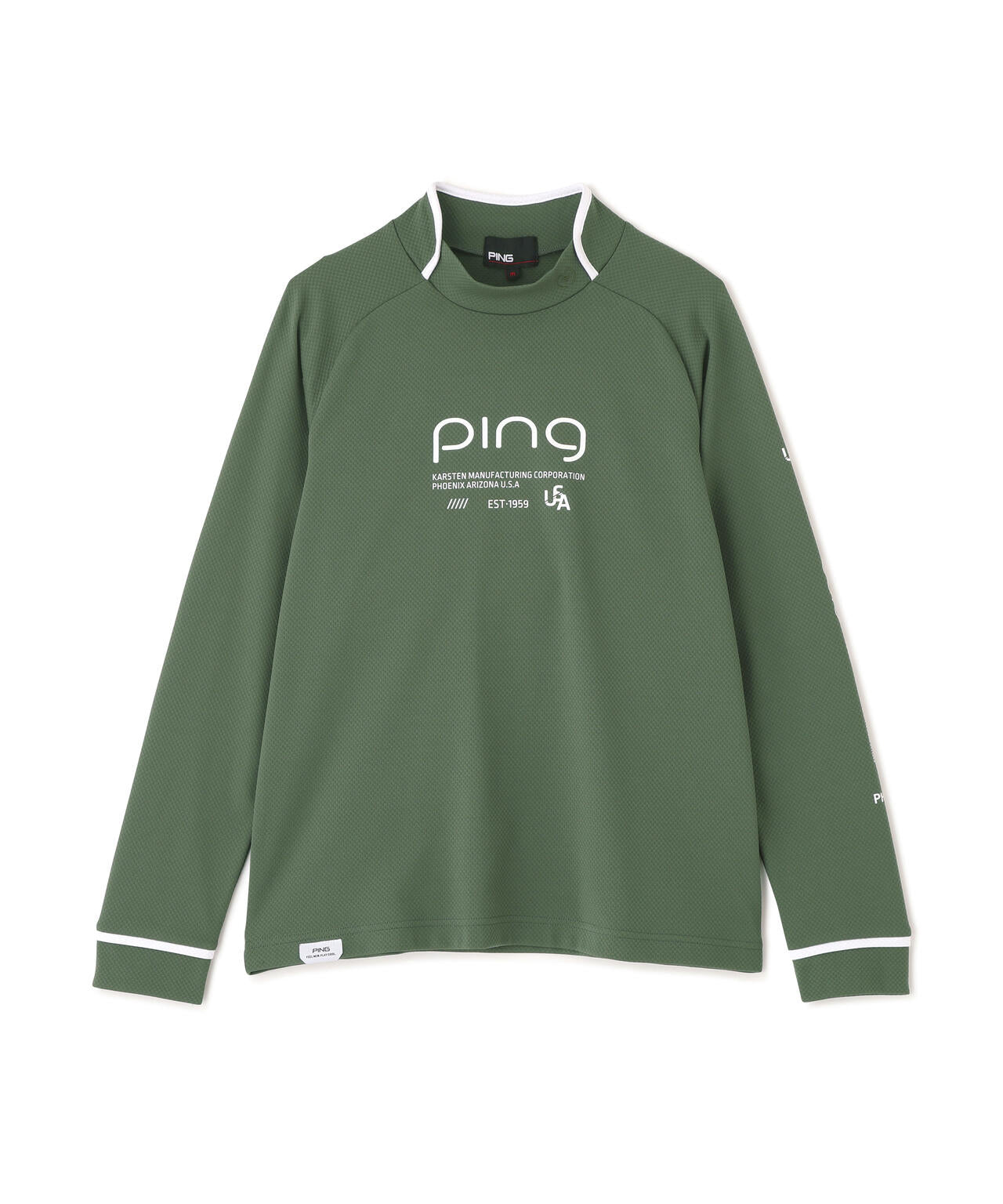 【PING APPAREL】格子リバーススクラムテック長袖ハイネックシャツ (LADIES)