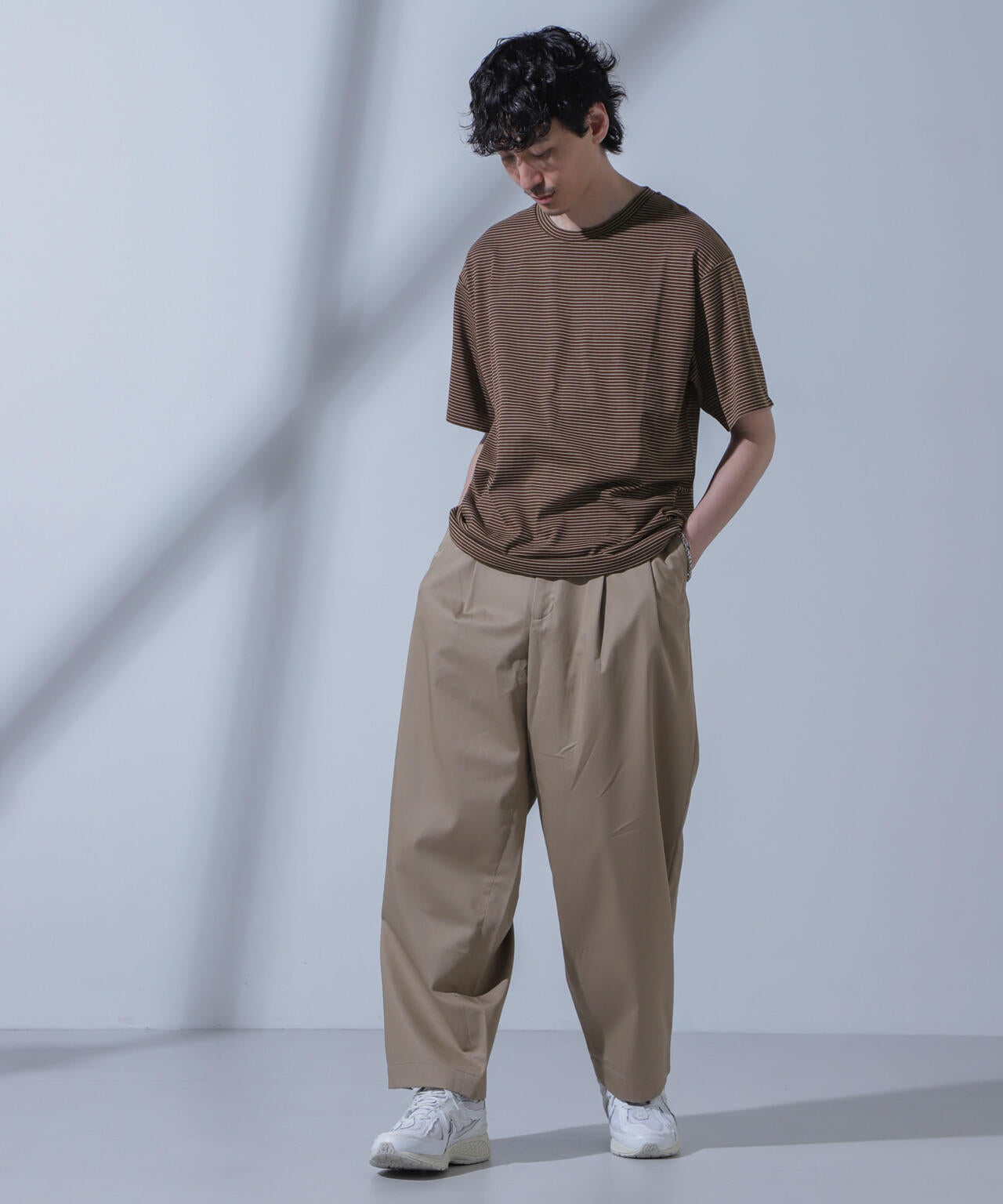 Anti Soaked(R) 汗染み防止 ピンボーダークルーネックTシャツ