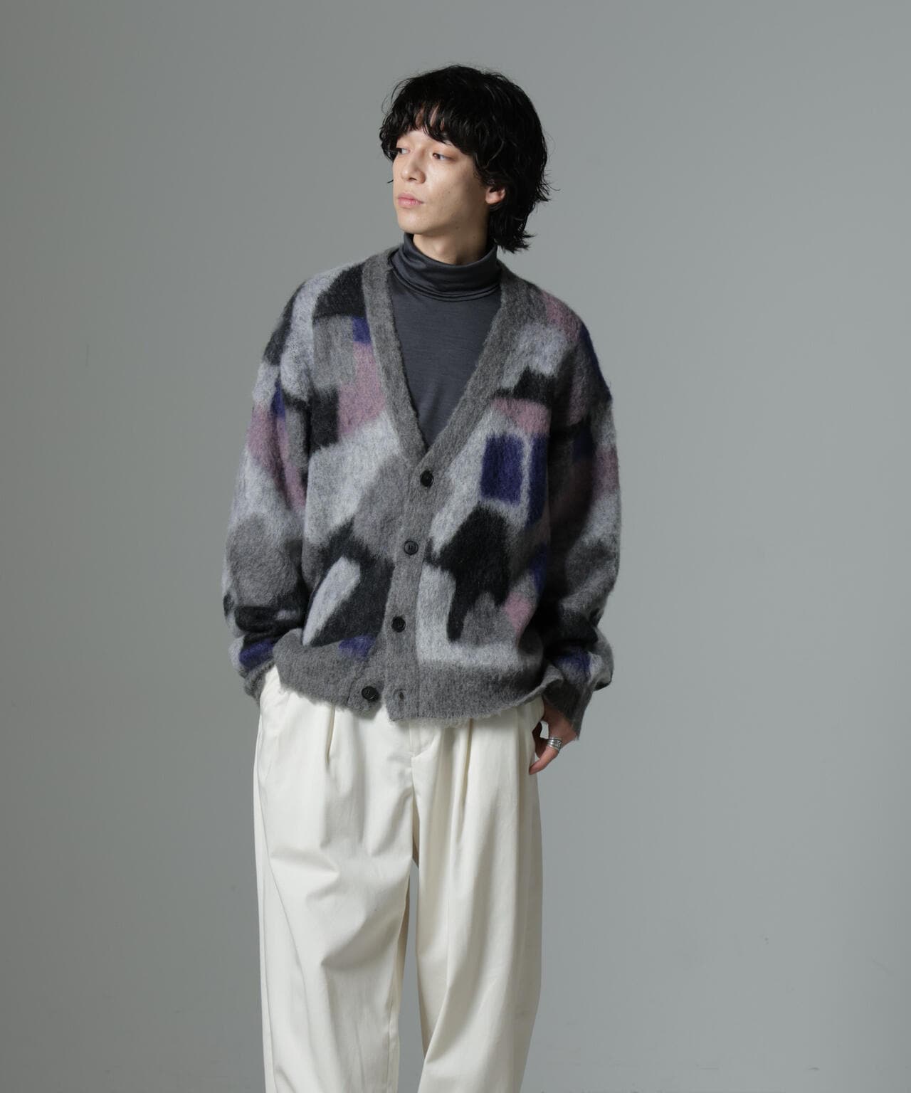 「着るアート」YUTAKA KAWAI モヘヤミックスカーディガン
