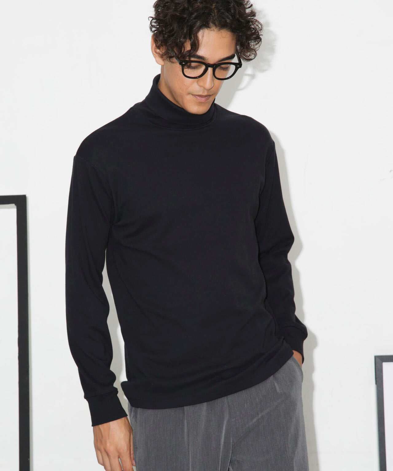 Anti Soaked(R) 汗染み防止 スムースタートルネックTシャツ 長袖