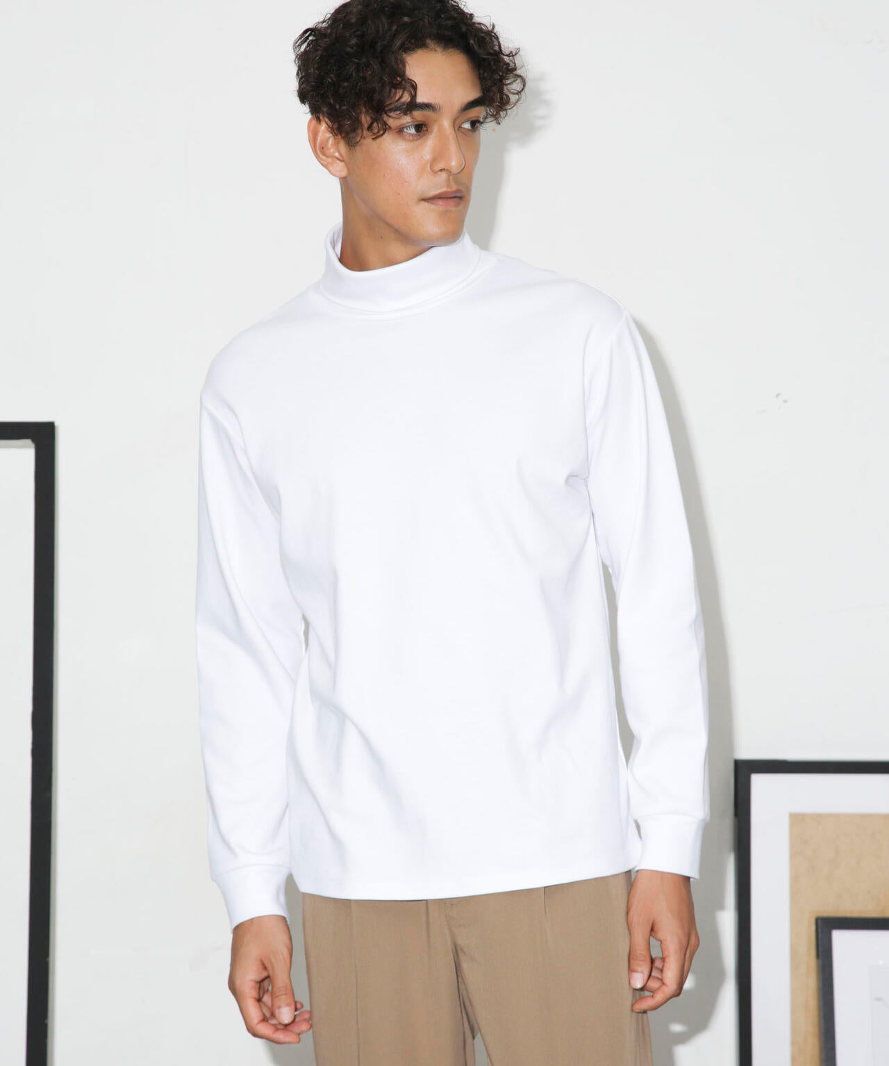 Anti Soaked(R) 汗染み防止 スムースタートルネックTシャツ 長袖