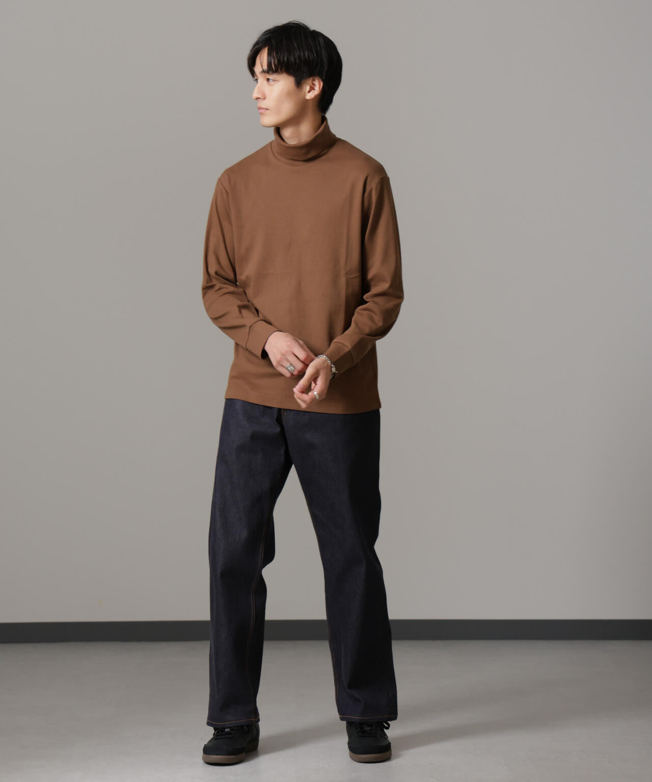 Anti Soaked(R) 汗染み防止 スムースタートルネックTシャツ 長袖
