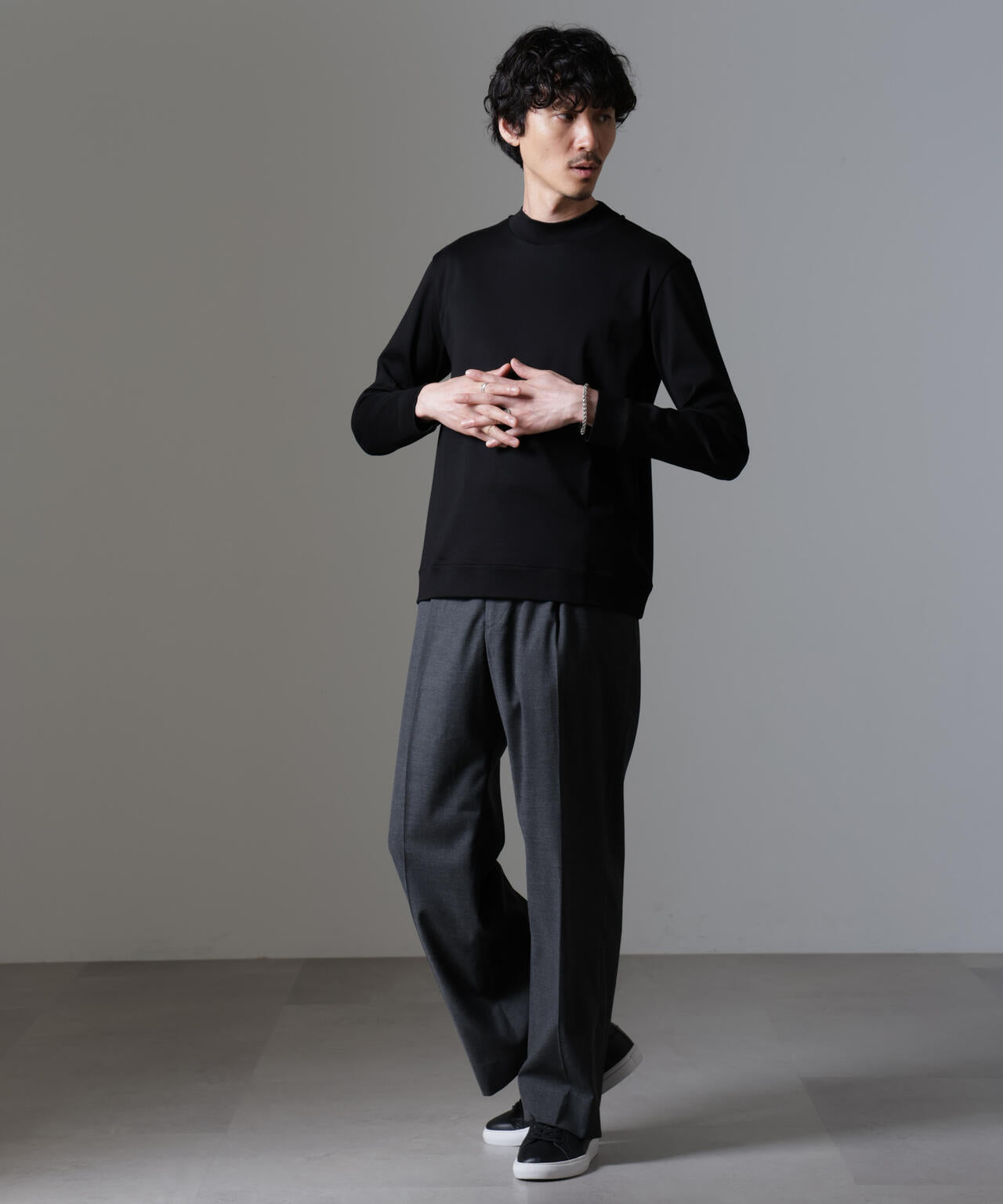 「FORMAL JERSEY」モックネックカットソー長袖