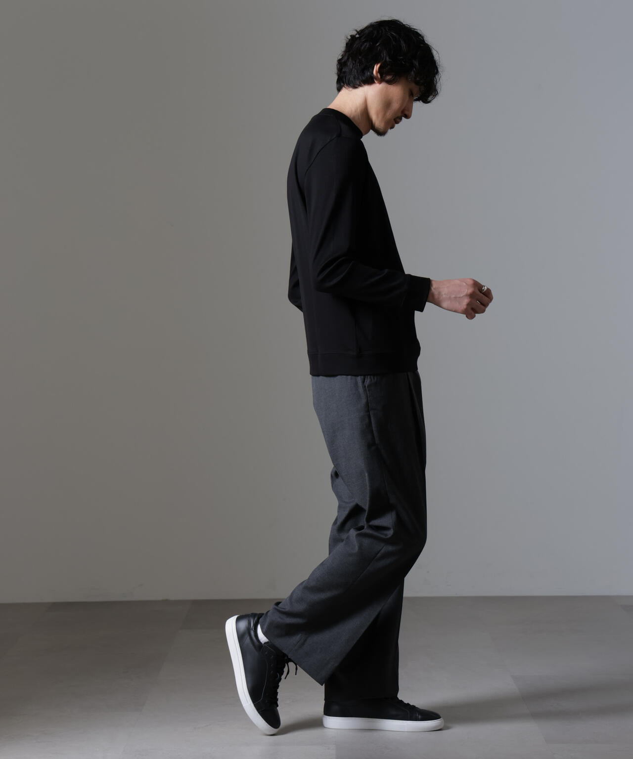 「FORMAL JERSEY」モックネックカットソー長袖