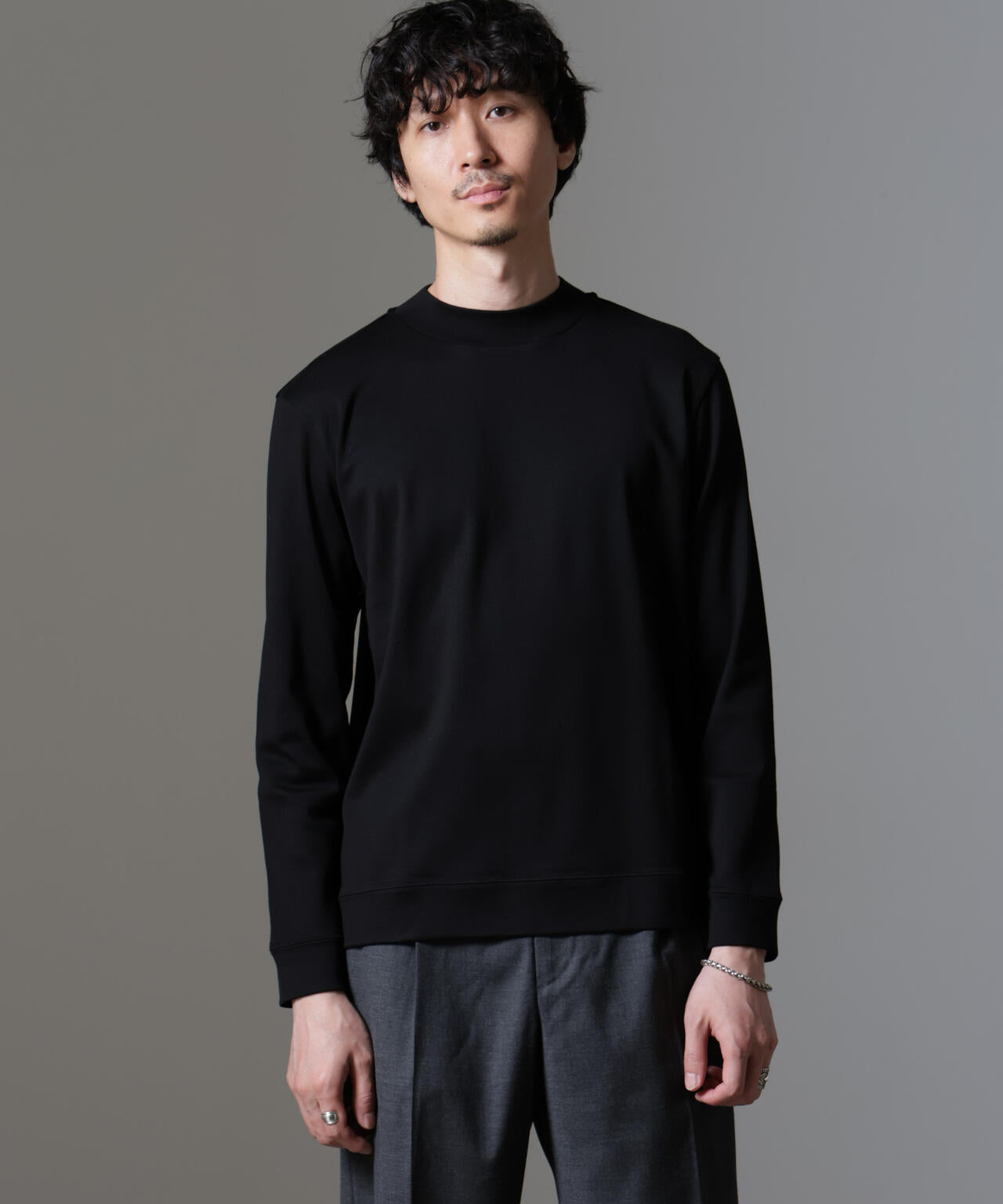 「FORMAL JERSEY」モックネックカットソー長袖