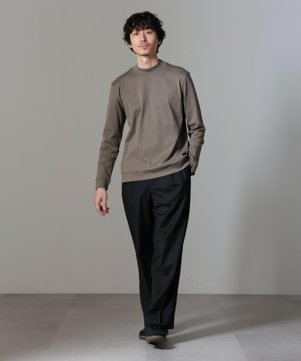 「FORMAL JERSEY」モックネックカットソー長袖
