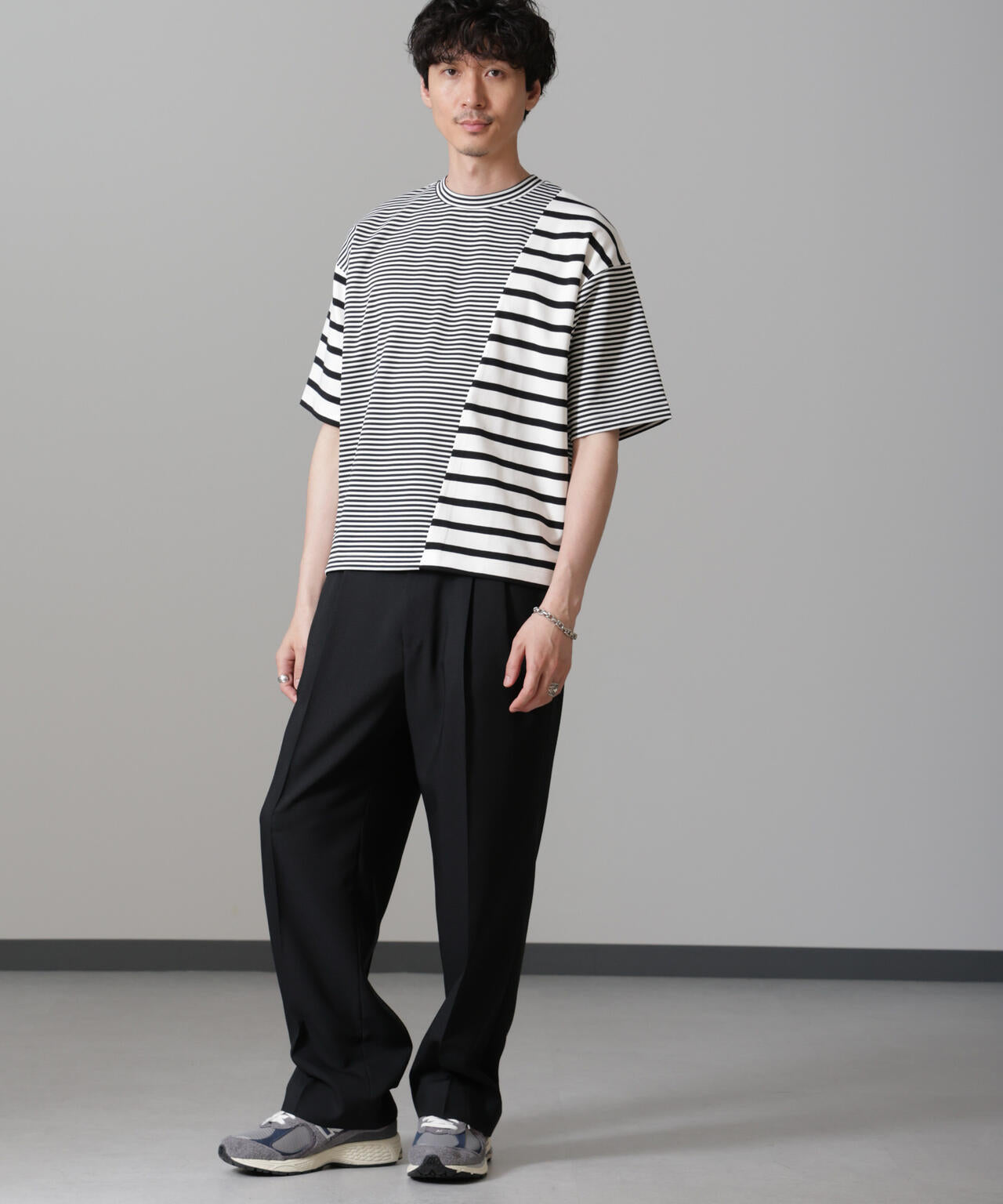 ボーダー切替Tシャツ