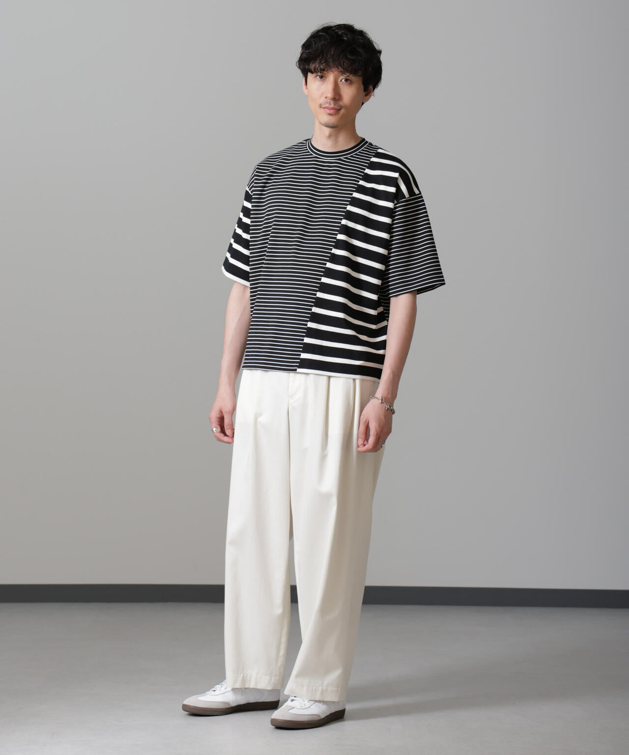 ボーダー切替Tシャツ