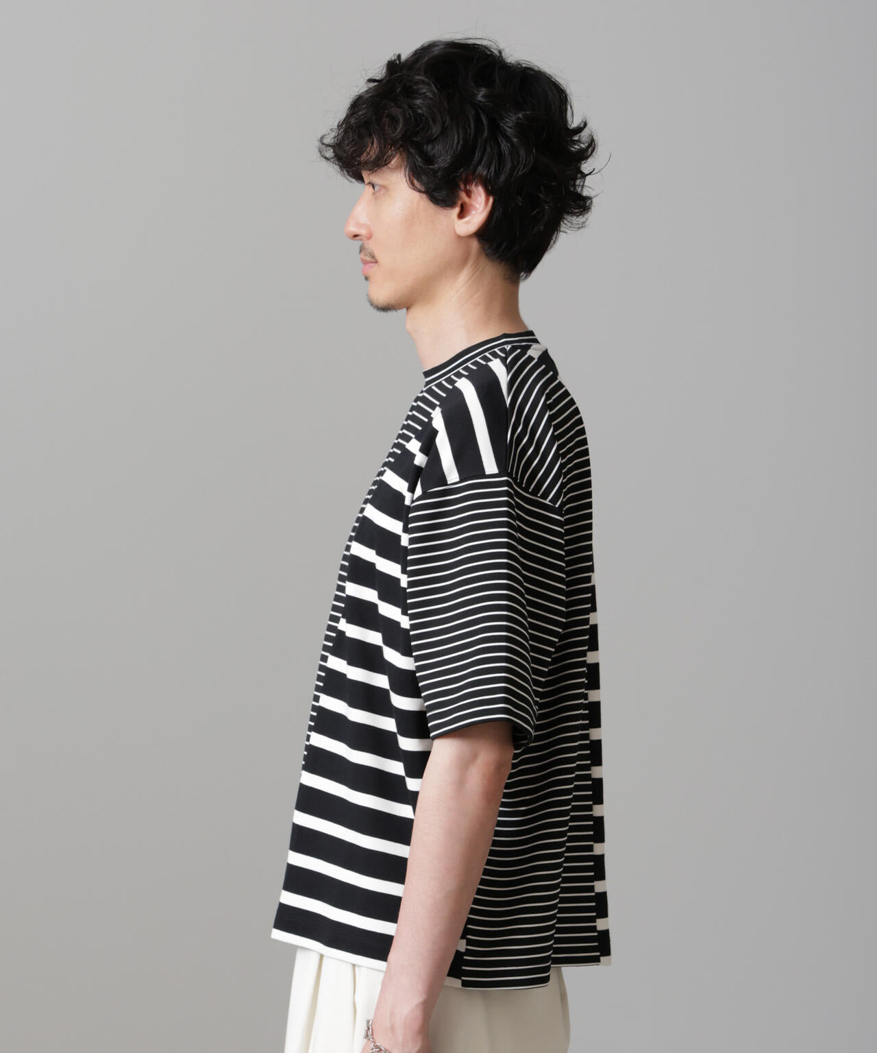 ボーダー切替Tシャツ