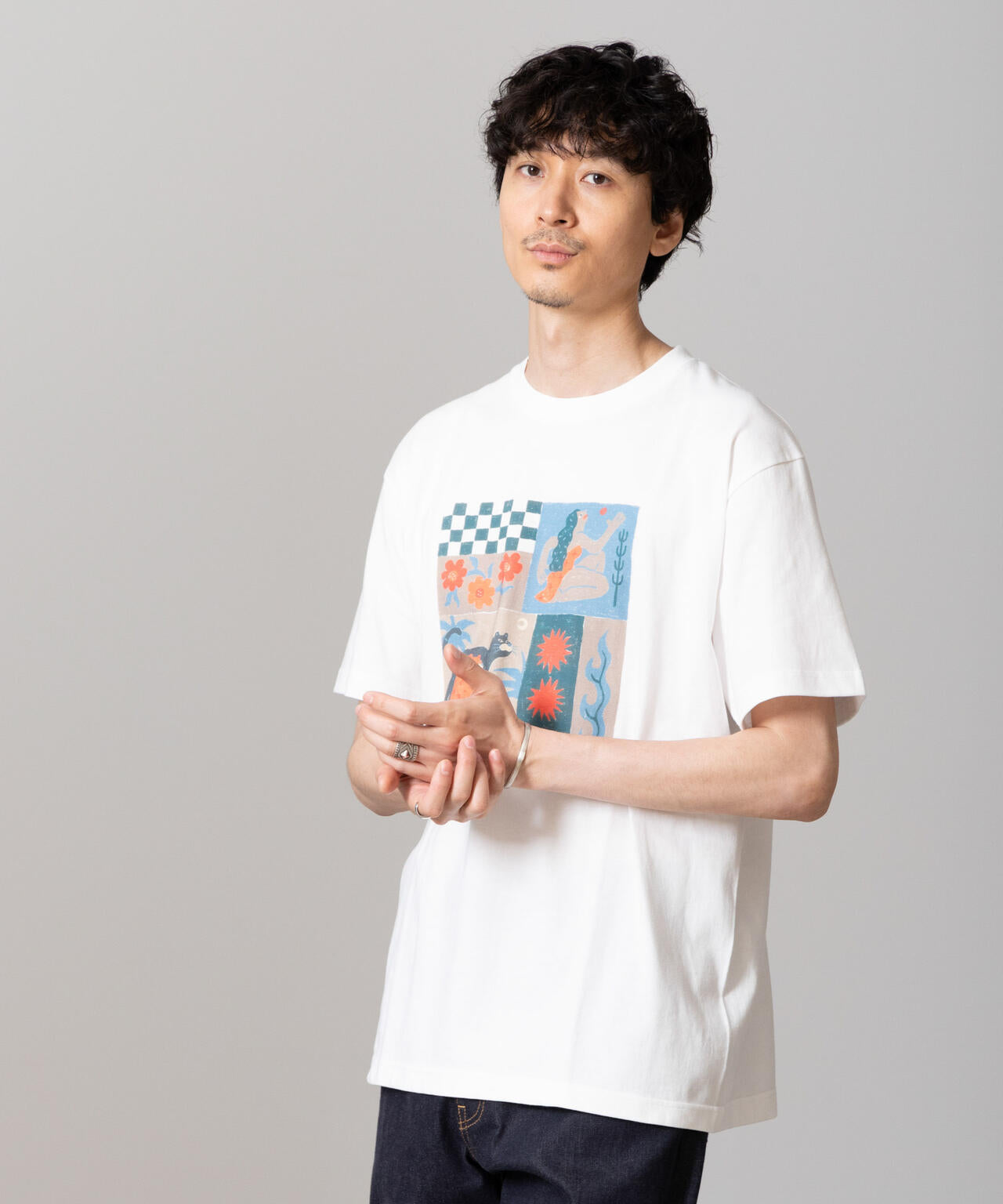 「Toyameg」modern academic TILE Tシャツ