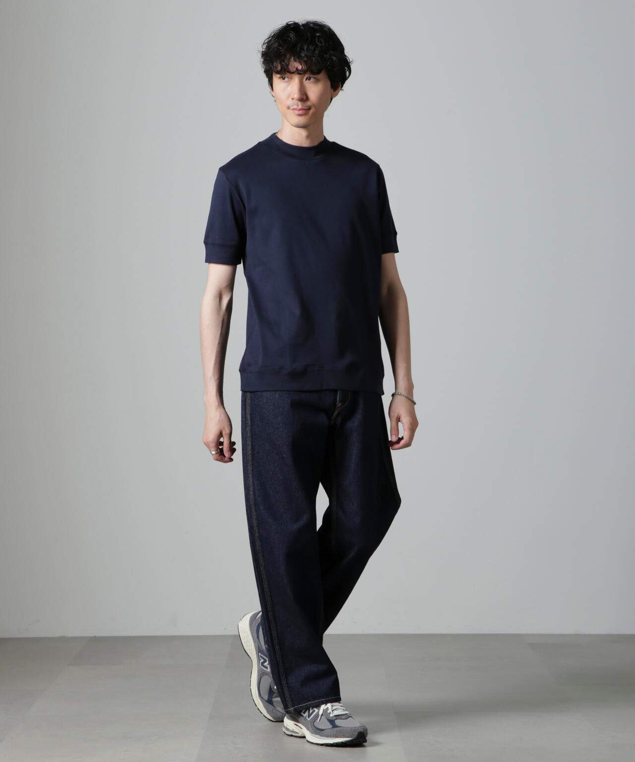 「FORMAL JERSEY」モックネックカットソー半袖