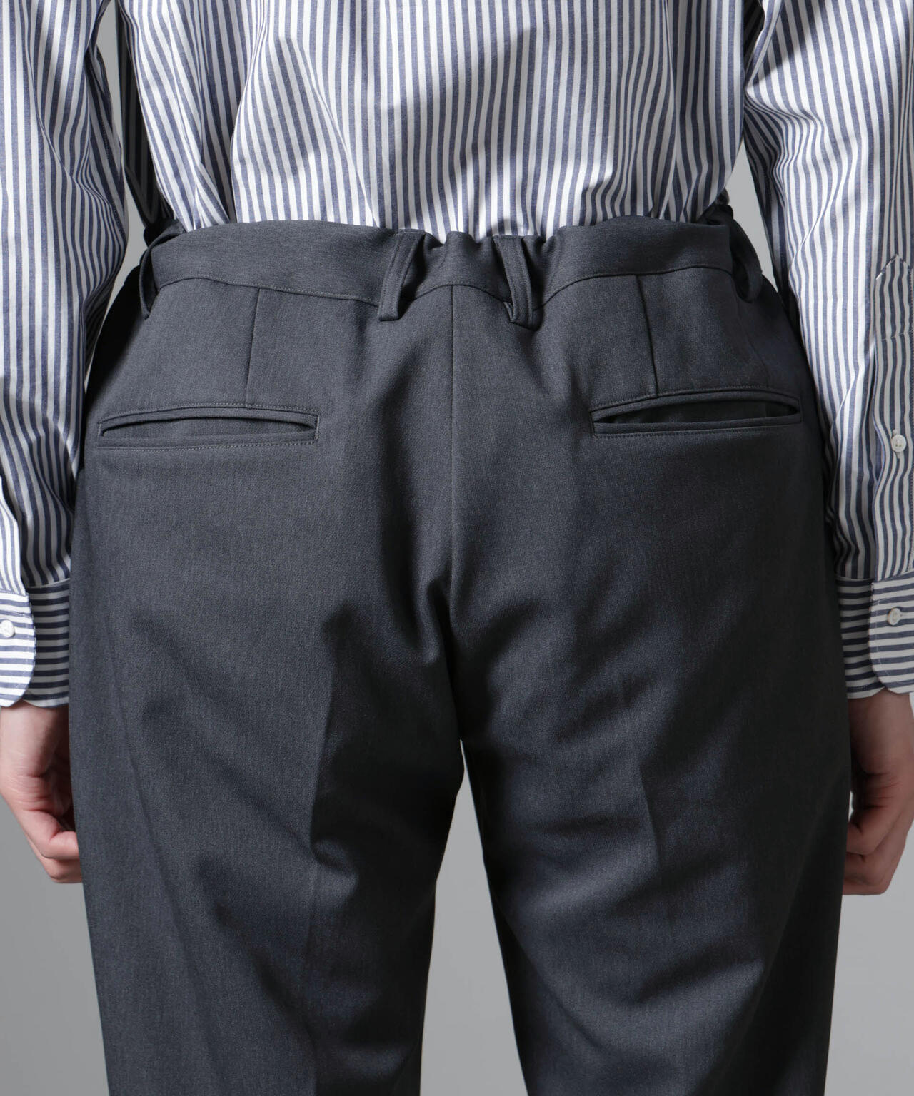 「N TROUSERS BASIC」CATINA(R)メランジ二重織ツイルストレッチパンツ(セットアップ可)