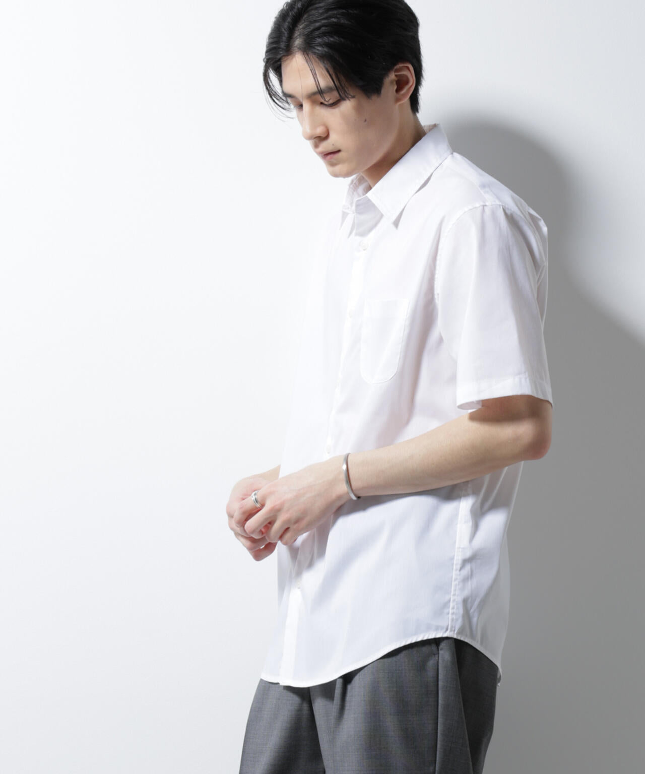 「ICE FLOW LINEN」レギュラーカラーシャツ 半袖