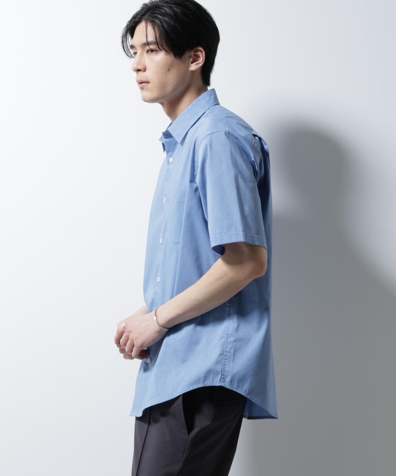 「ICE FLOW LINEN」レギュラーカラーシャツ 半袖