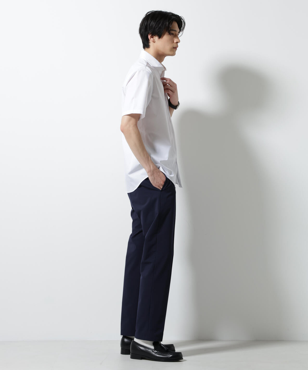 「N shirt」 速乾 ホリゾンタルカラーシャツ半袖