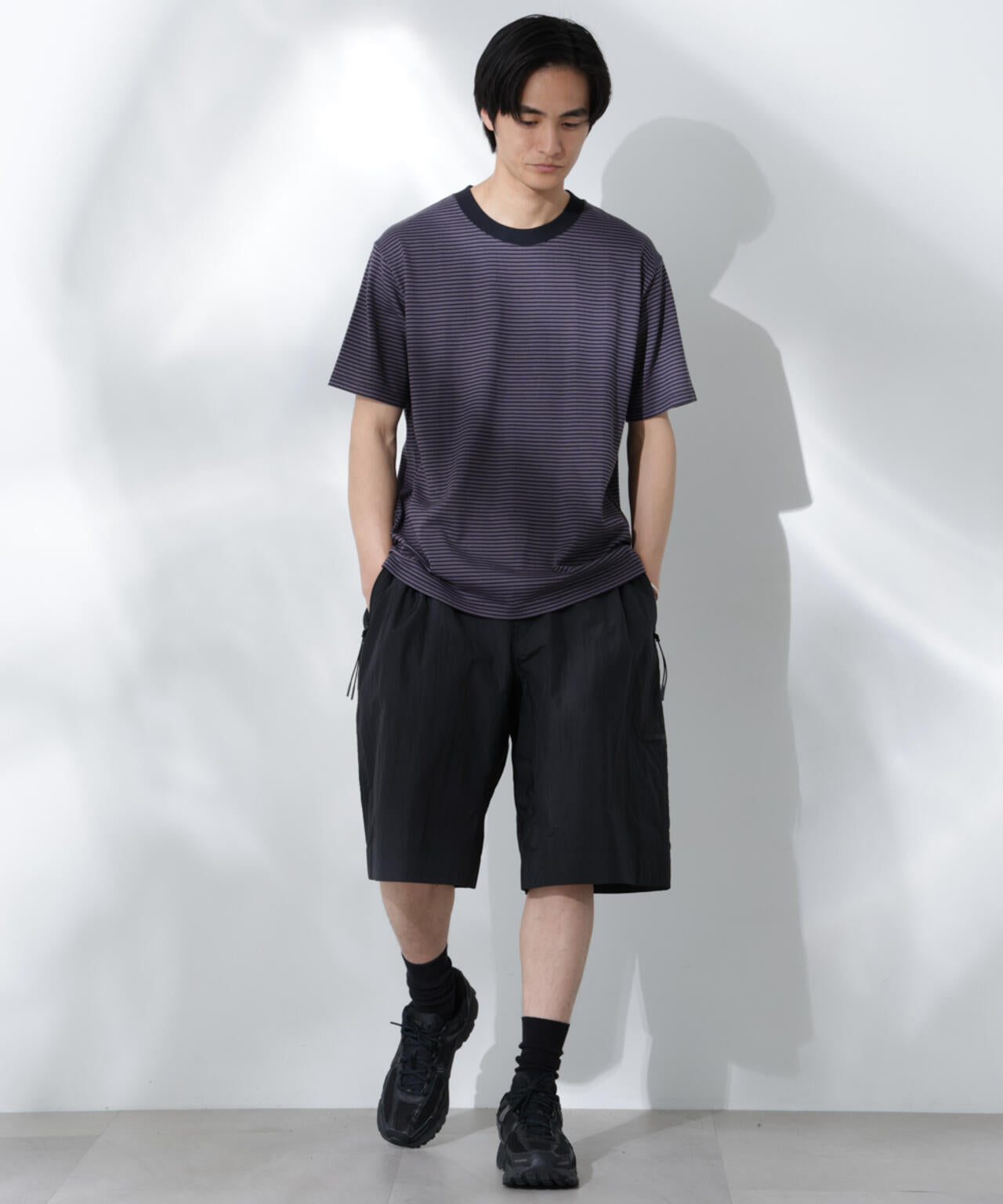 Anti Soaked(R) 汗染み防止 ボーダーミドルシルエットTシャツ