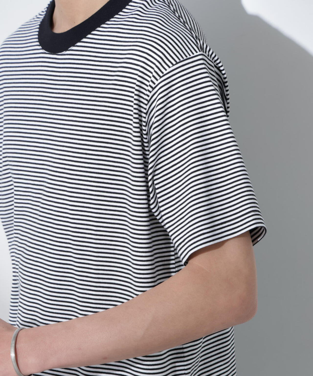 Anti Soaked(R) 汗染み防止 ボーダーミドルシルエットTシャツ