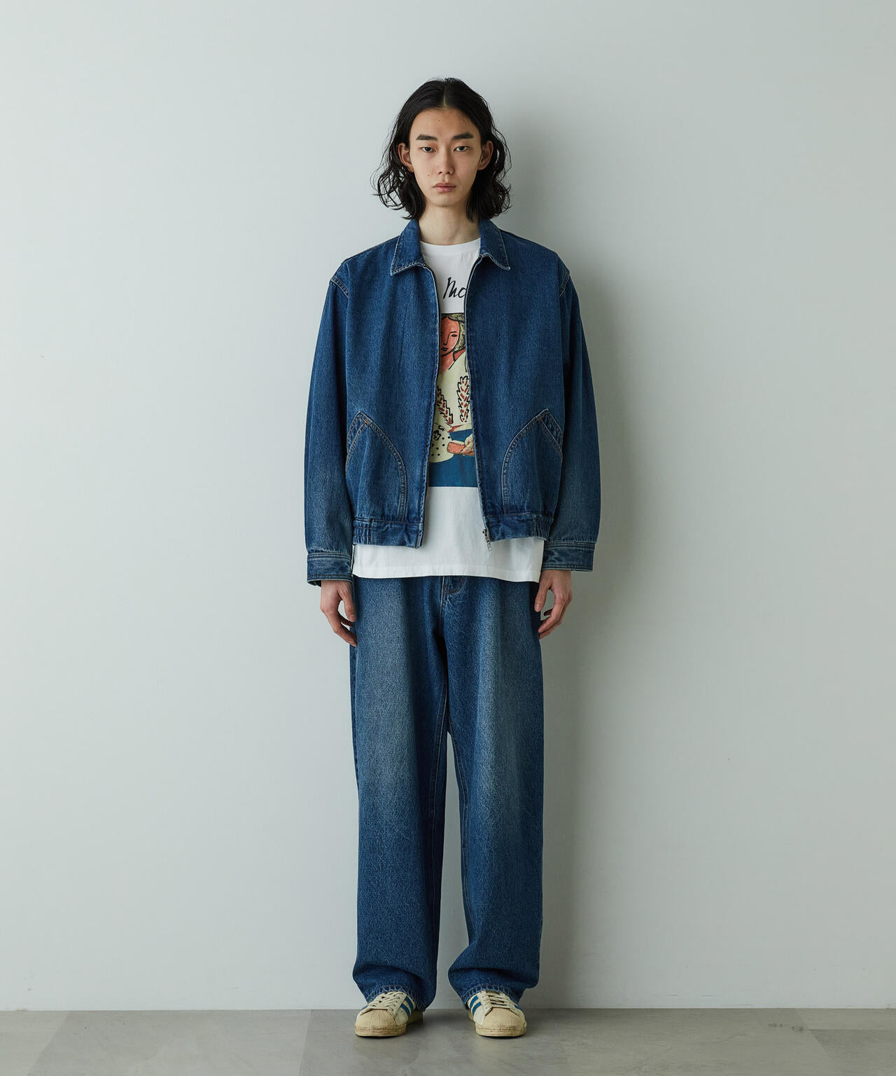 「HOTEL PALACE」オテルパラス 13ozバイオブリーチルーズシルエットデニムパンツ