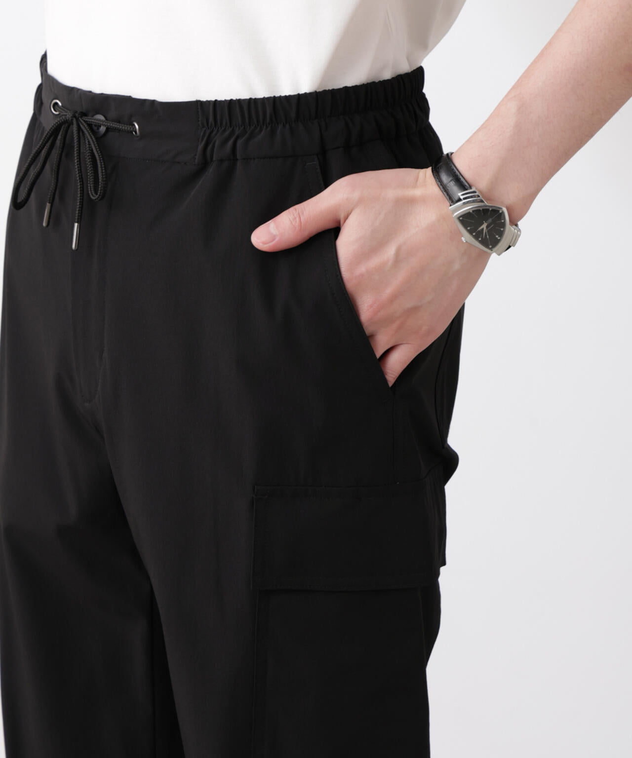 「N trousers」スリムストレッチ カーゴパンツ