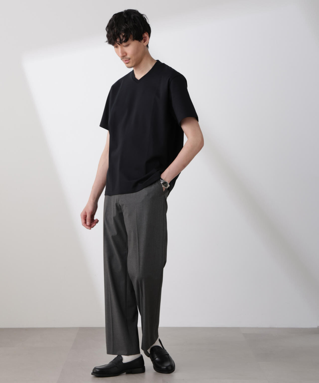 「N TROUSERS BASIC」トロピカルストレッチストレートパンツ(セットアップ可)