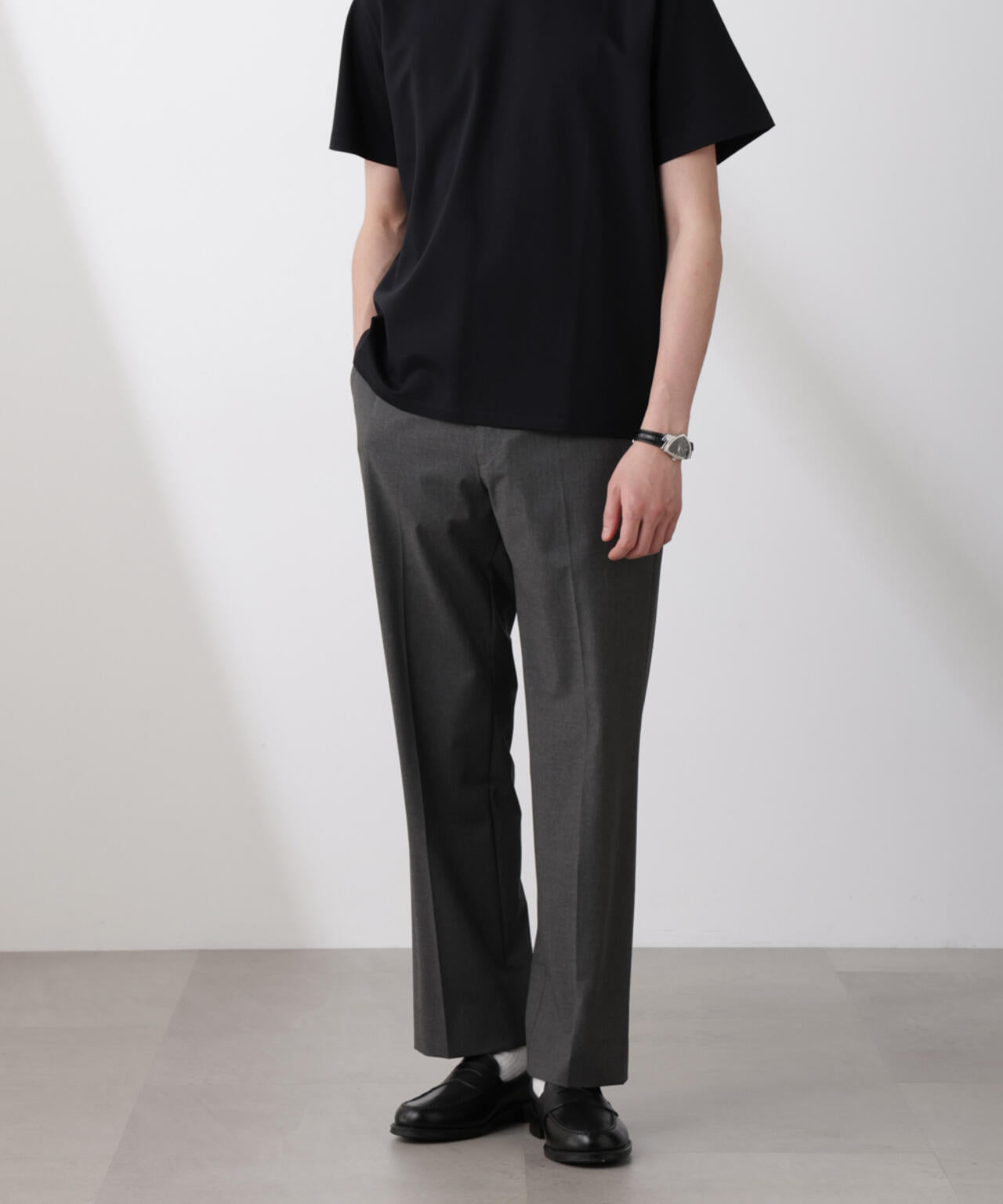 「N TROUSERS BASIC」トロピカルストレッチストレートパンツ(セットアップ可)