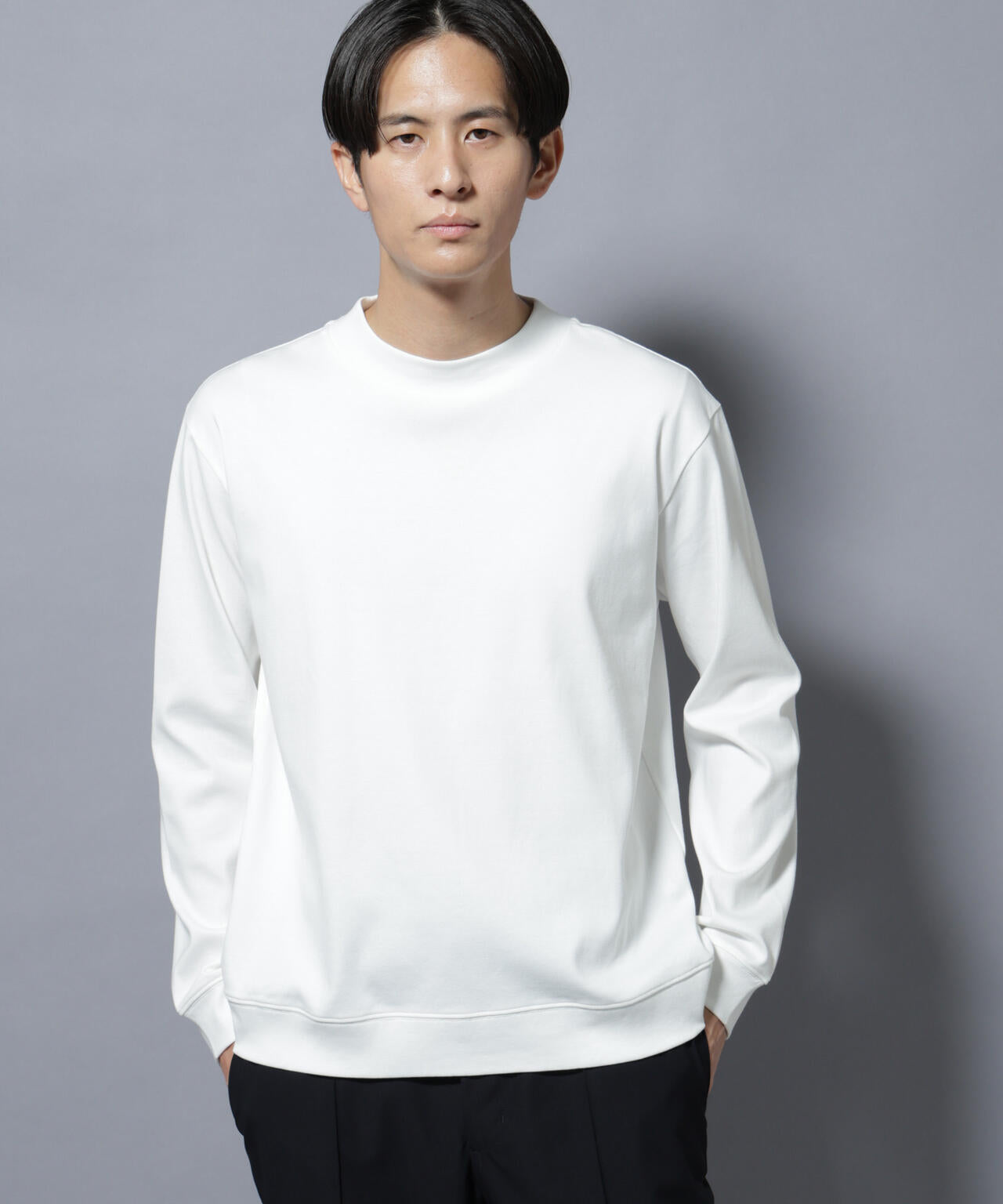 「FORMAL JERSEY」モックネックカットソー長袖