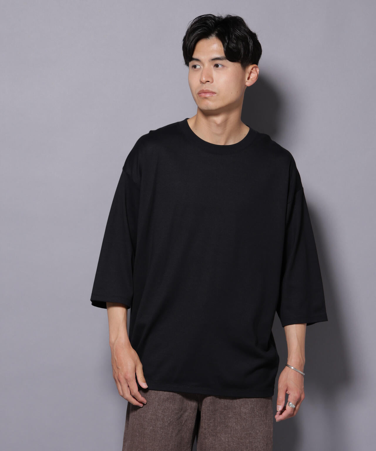 Anti Soaked(R) 汗染み防止 クルーネックワイドTシャツ七分袖