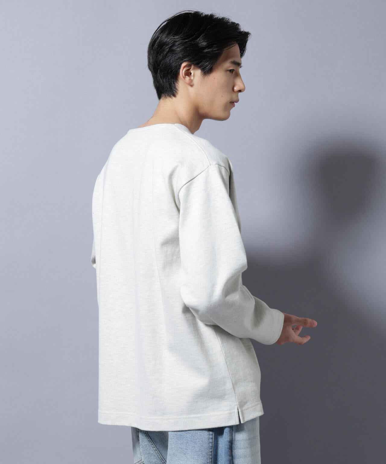 天竺ヘビーコットンボートネックTシャツ 長袖