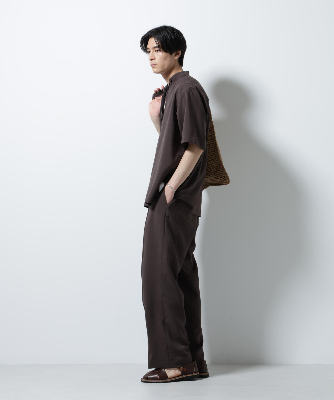 メランジドライイージーテーパードパンツ(セットアップ可)