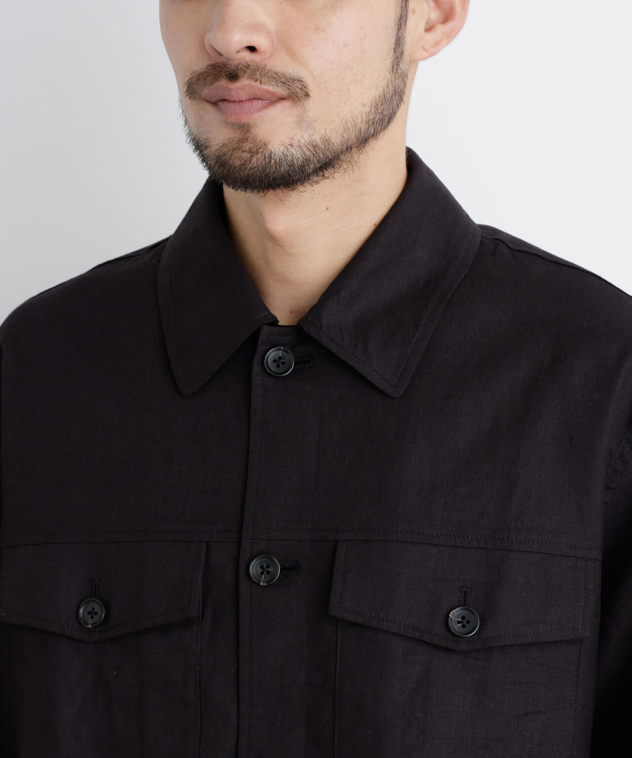 「FRENCH LINEN」リネンコットンシャツブルゾン