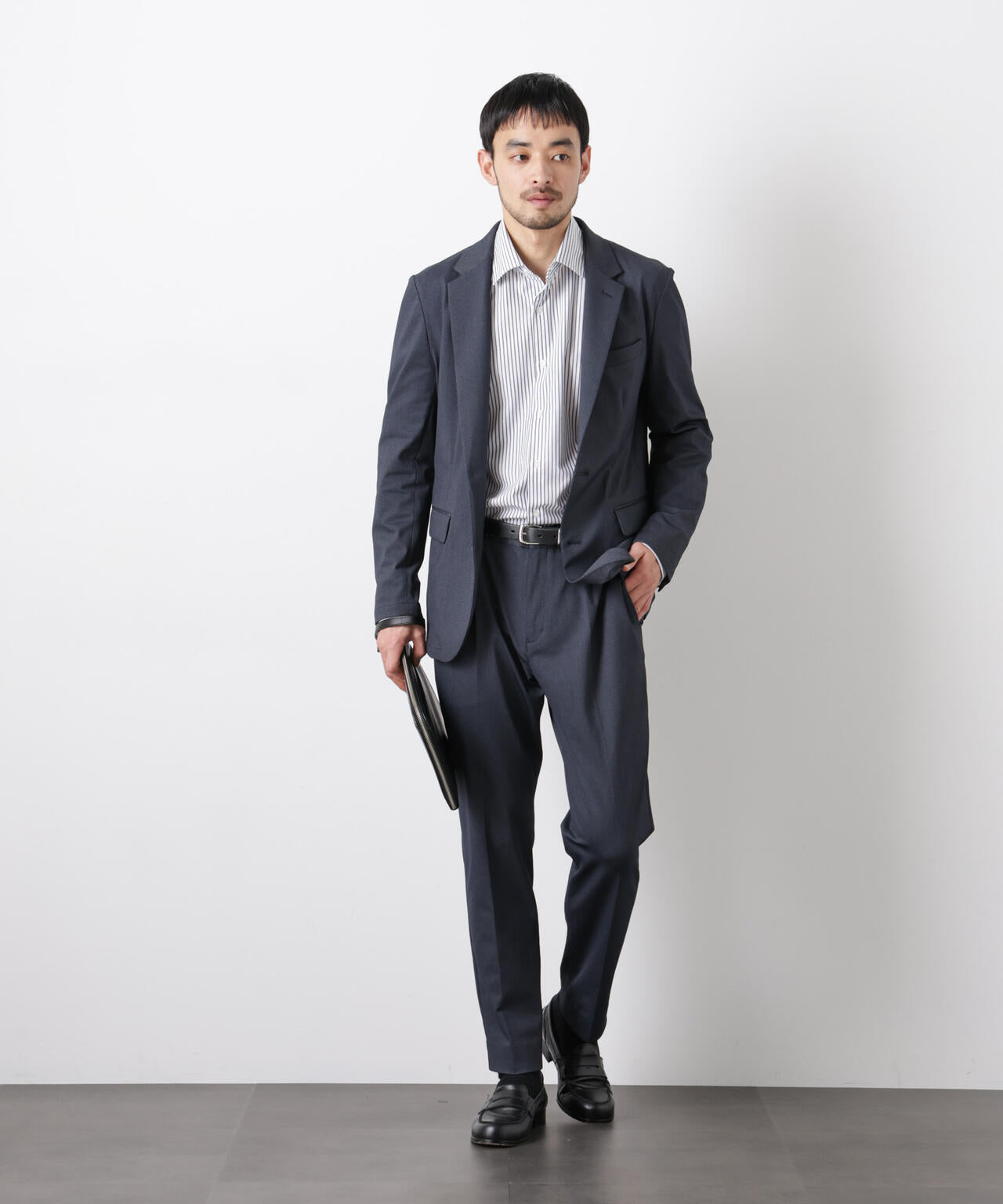 【大人気セットアップ】「Damerino」 軽量ジャージーデニムライクストレッチセットアップ