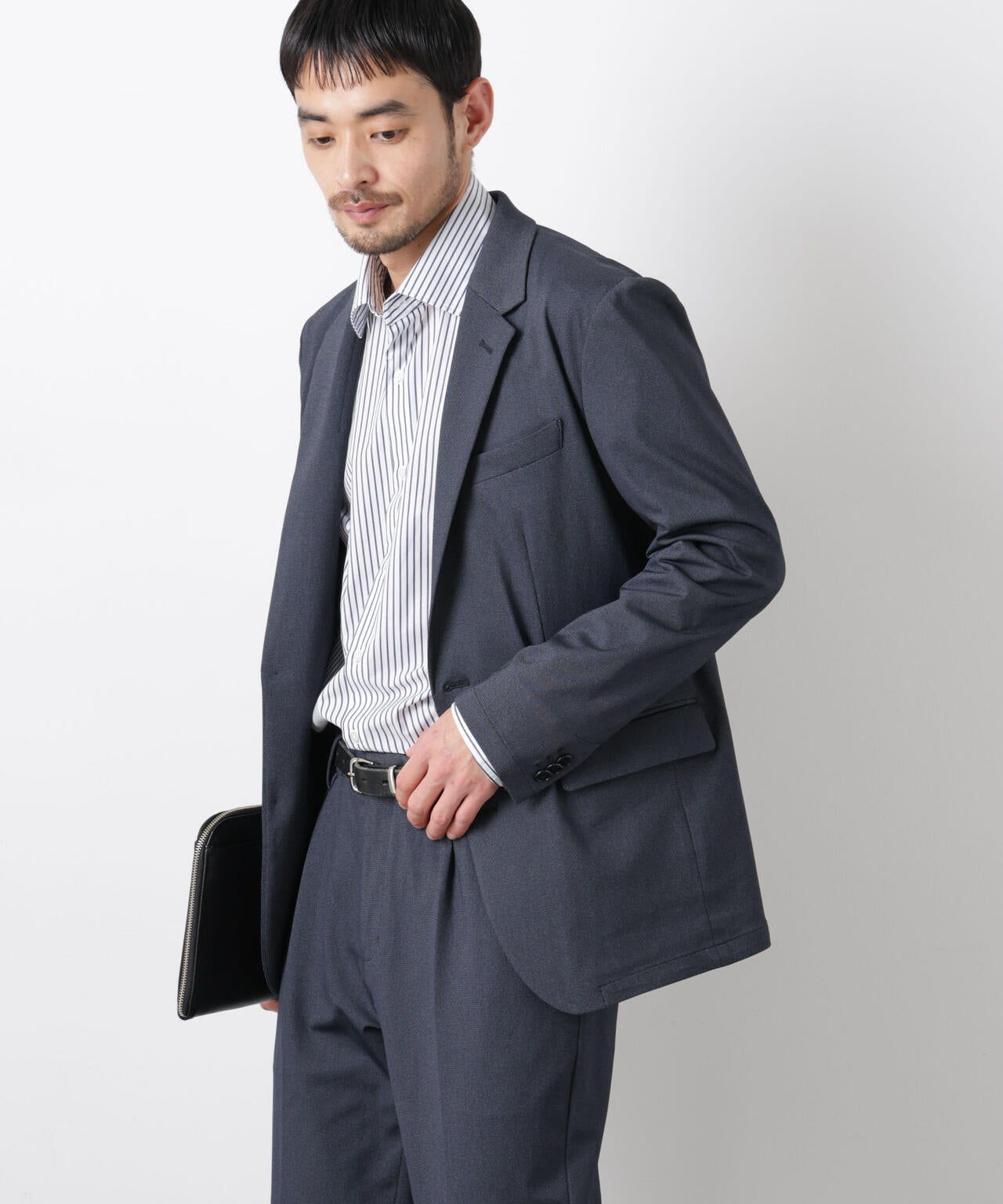 【大人気セットアップ】「Damerino」 軽量ジャージーデニムライクストレッチセットアップ