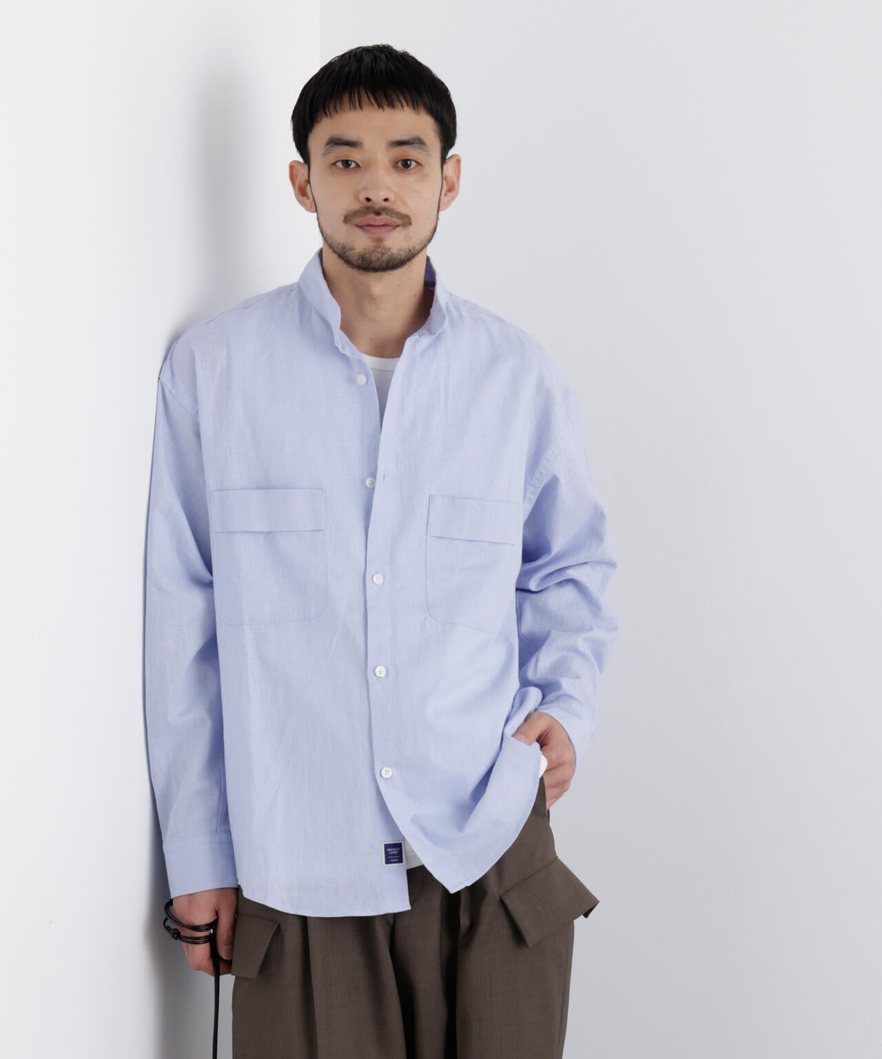 「FRENCH LINEN」リネンコットンスタンドシャツ