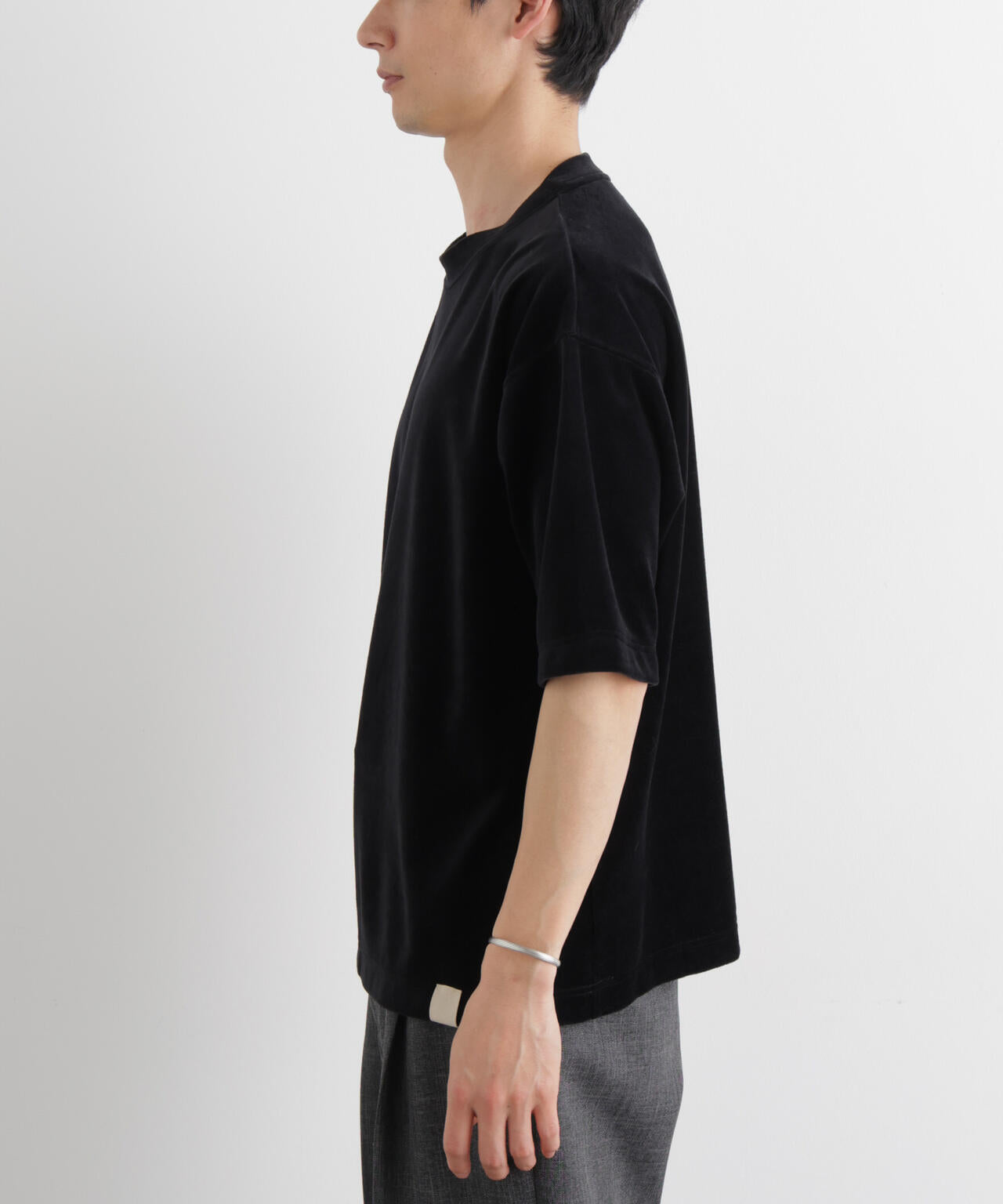 ベロア クルーネック Tシャツ 半袖