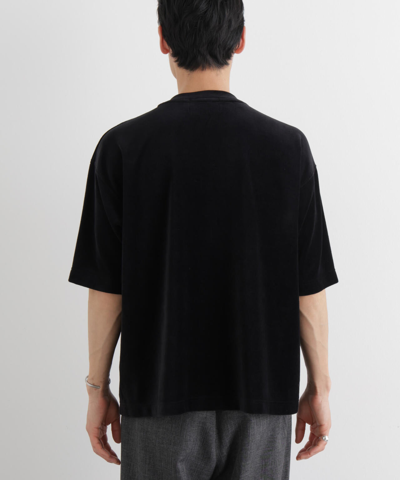 ベロア クルーネック Tシャツ 半袖