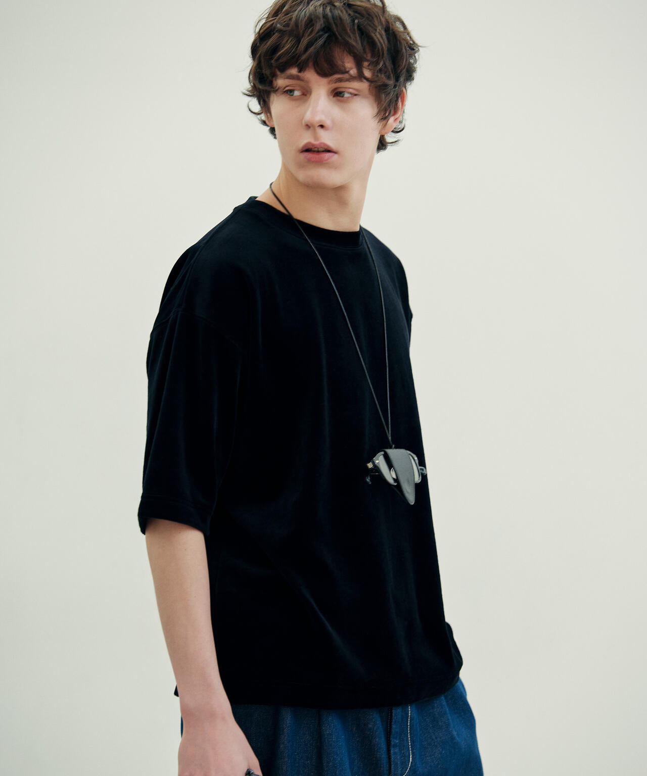 ベロア クルーネック Tシャツ 半袖