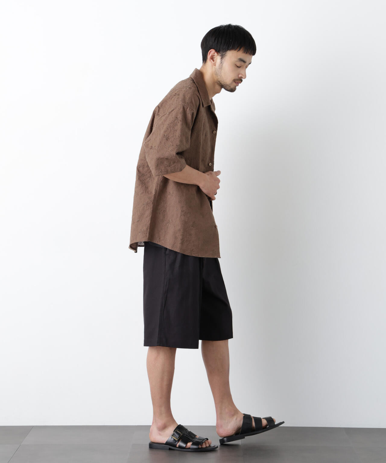 「FRENCH LINEN」 ベルテッドワイドショーツ