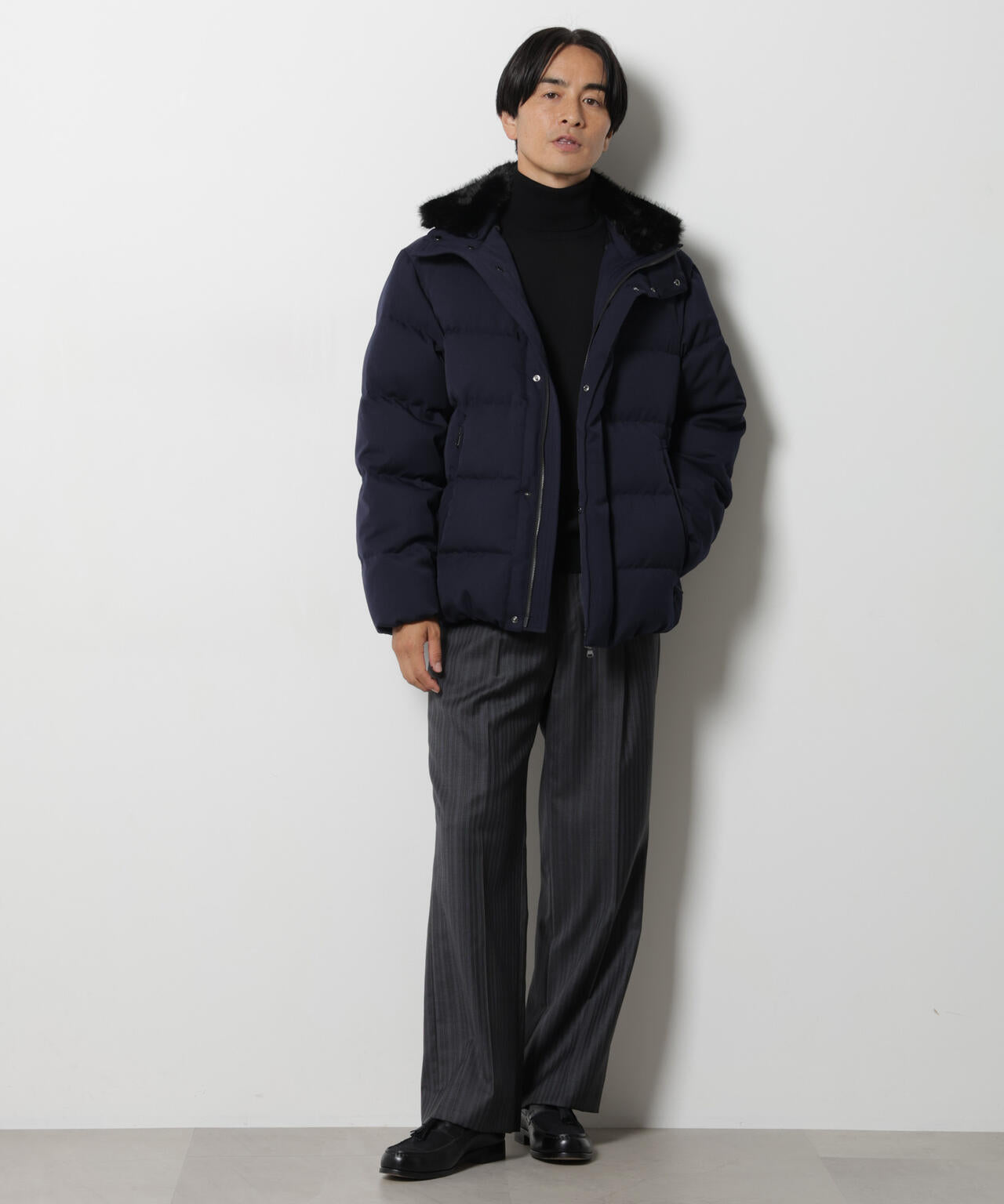 「西川ダウン(R)」サージフェイクファーカラーショートダウン