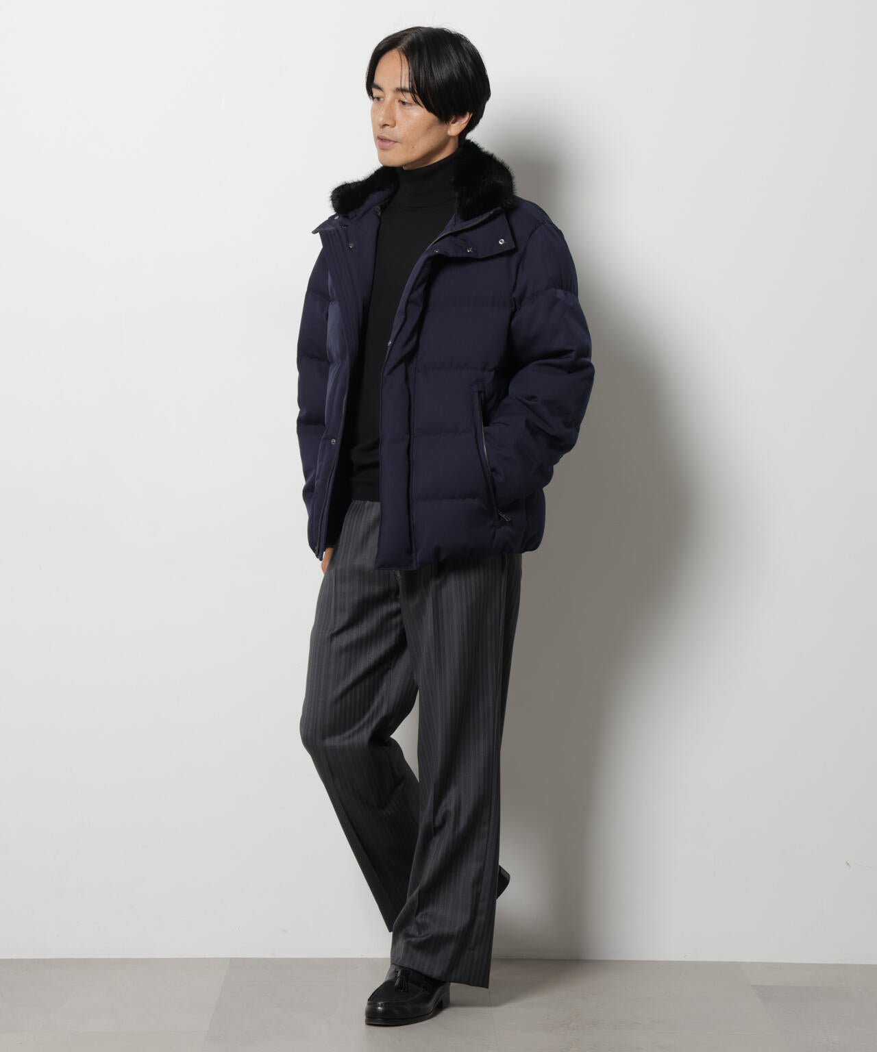 「西川ダウン(R)」サージフェイクファーカラーショートダウン