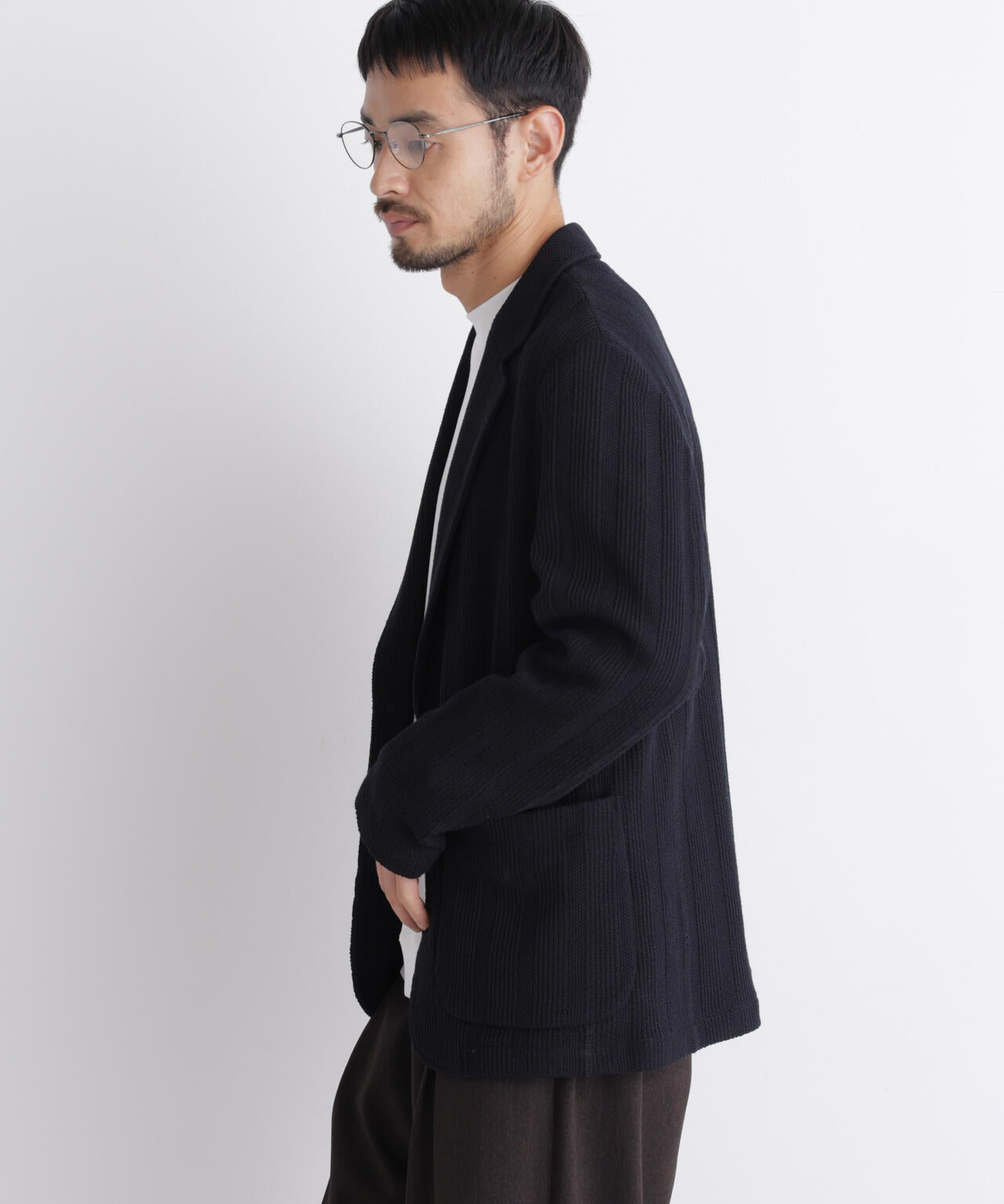 【大人気セットアップ】「DamerinoJacket」TEXBRID(R) リンクスストライプジャージージャケット