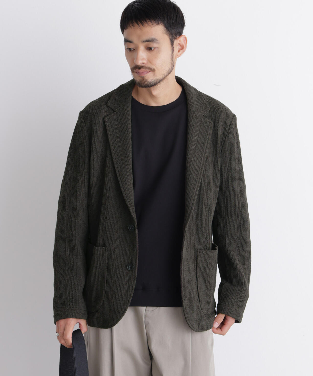 【大人気セットアップ】「DamerinoJacket」TEXBRID(R) リンクスストライプジャージージャケット