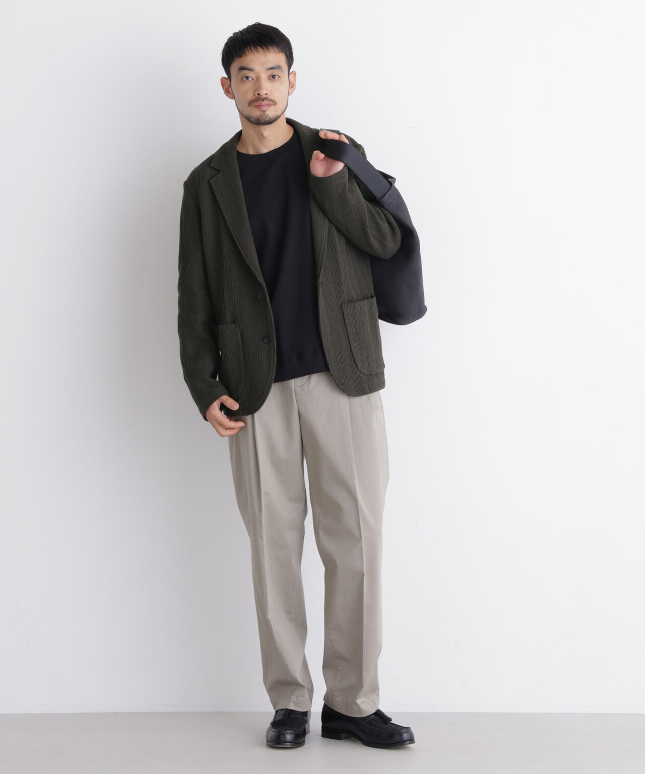 【大人気セットアップ】「DamerinoJacket」TEXBRID(R) リンクスストライプジャージージャケット