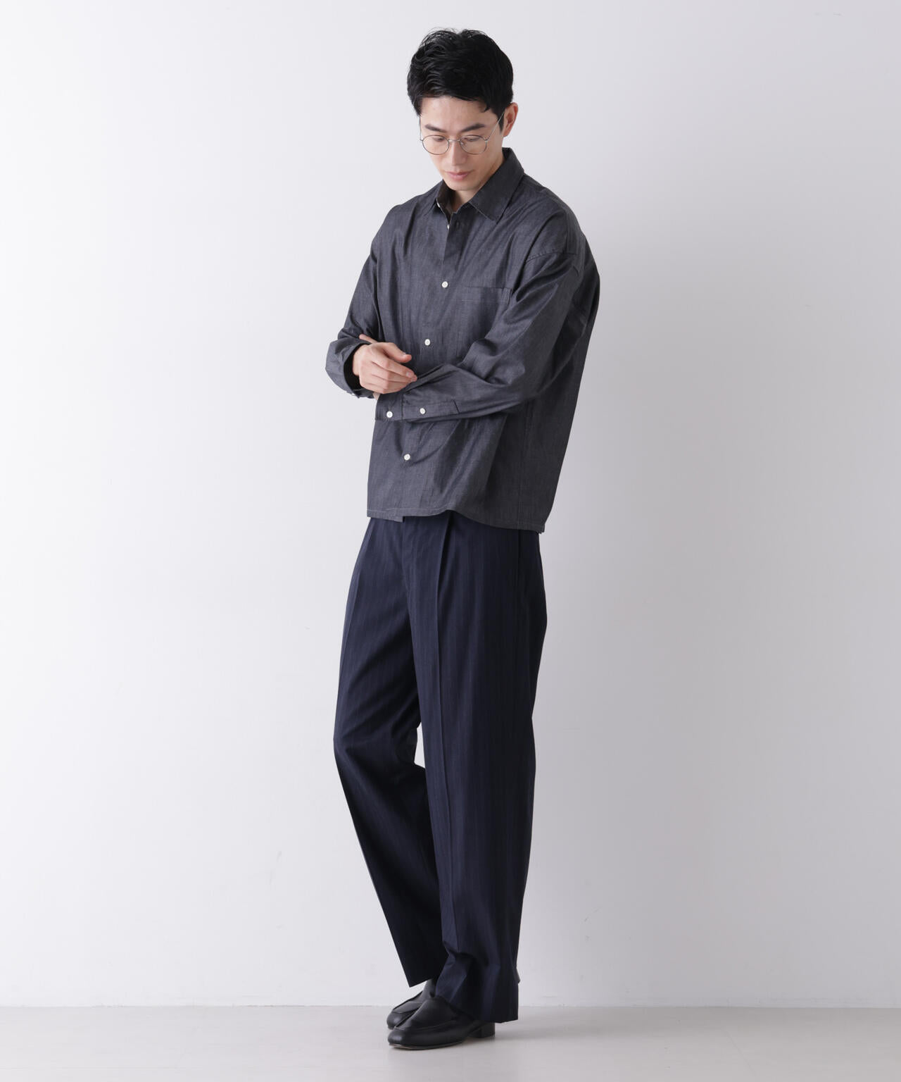 「James Fabric」 ボクシークロップドシャツブルゾン