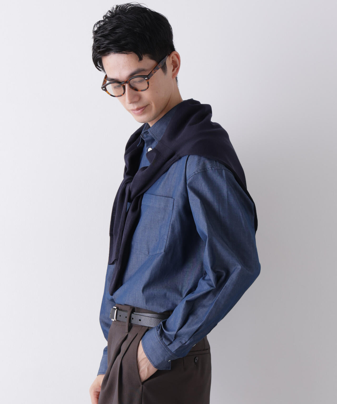 「James Fabric」 ボクシークロップドシャツブルゾン