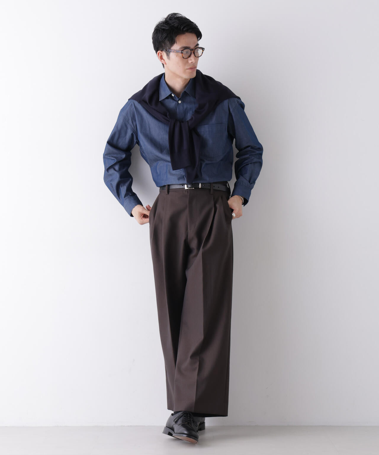 「James Fabric」 ボクシークロップドシャツブルゾン