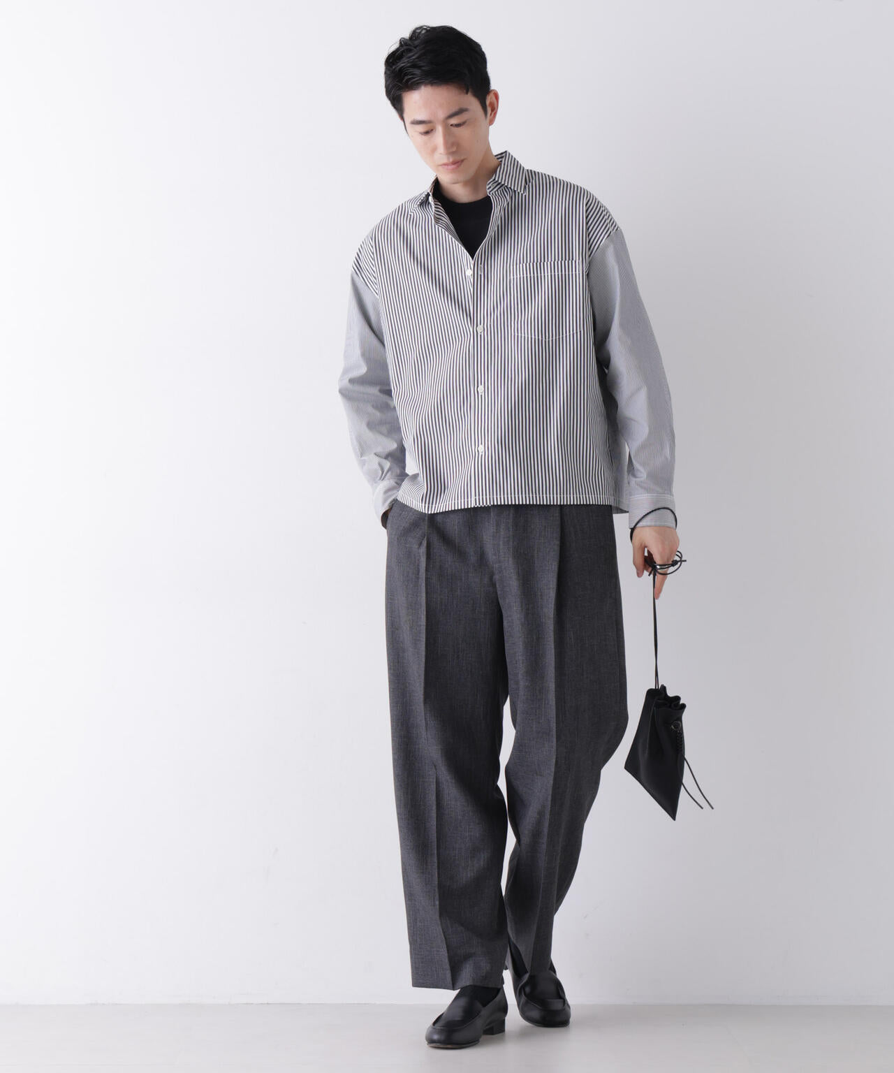 「James Fabric」 ボクシークロップドシャツブルゾン
